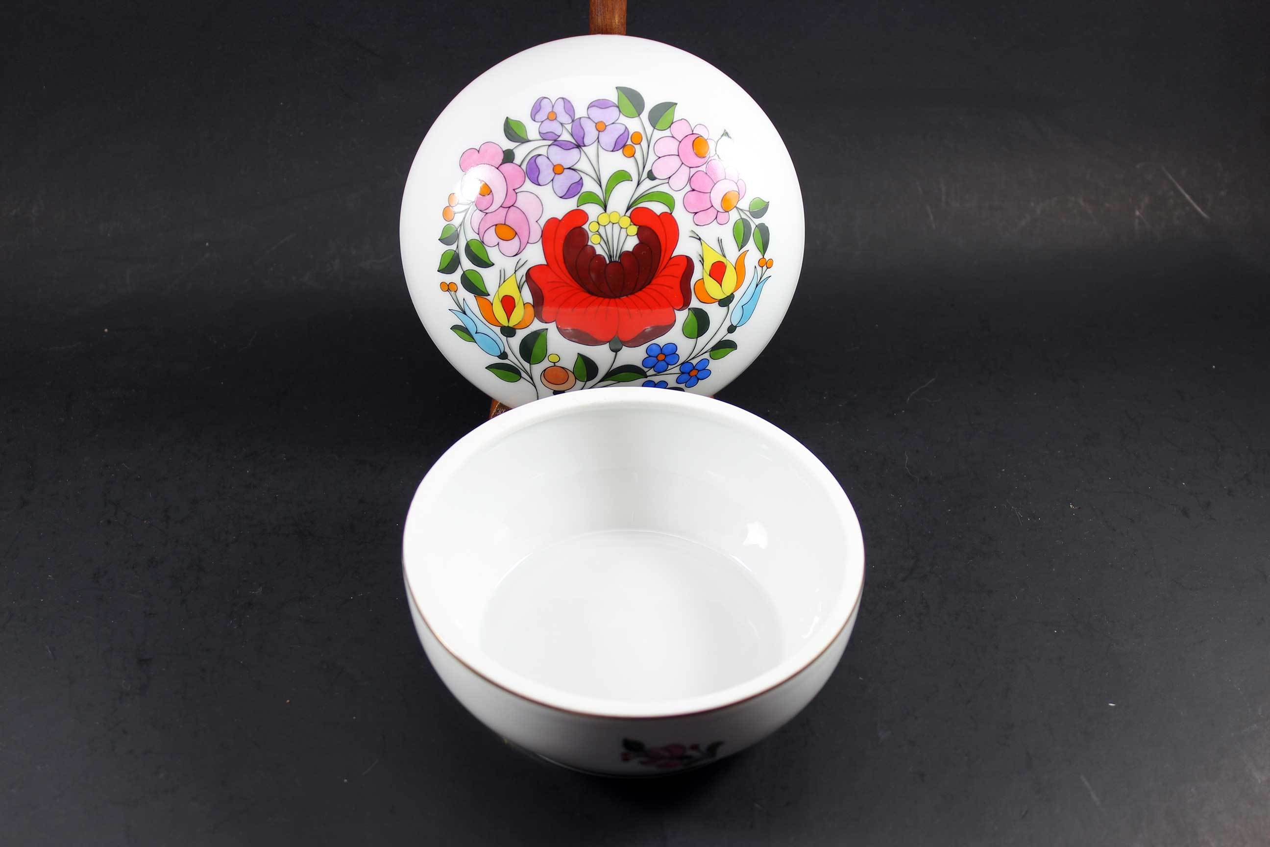 Kalocsa Hungary, Handpainted Trinket Box, Traditional Pattern