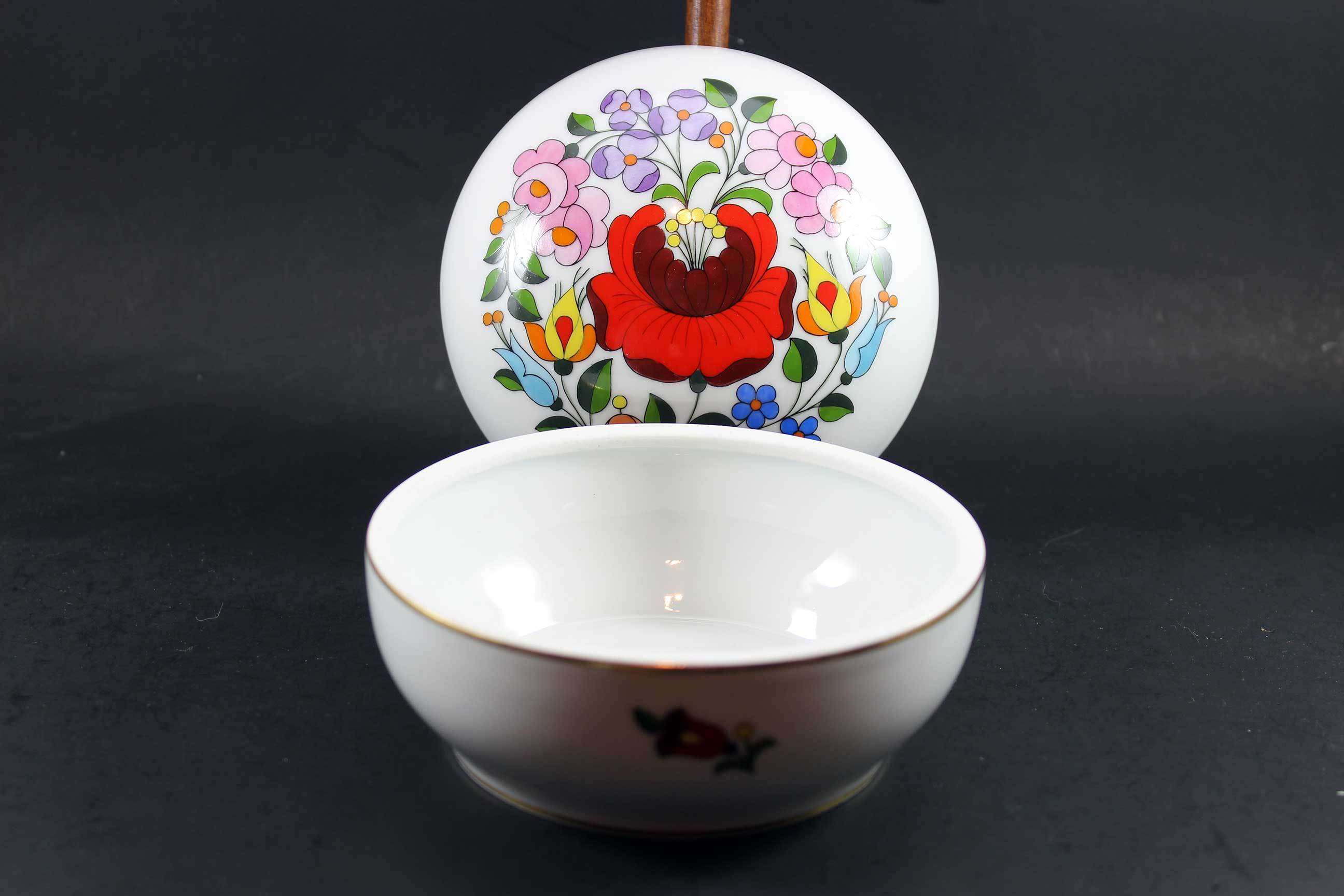 Kalocsa Hungary, Handpainted Trinket Box, Traditional Pattern