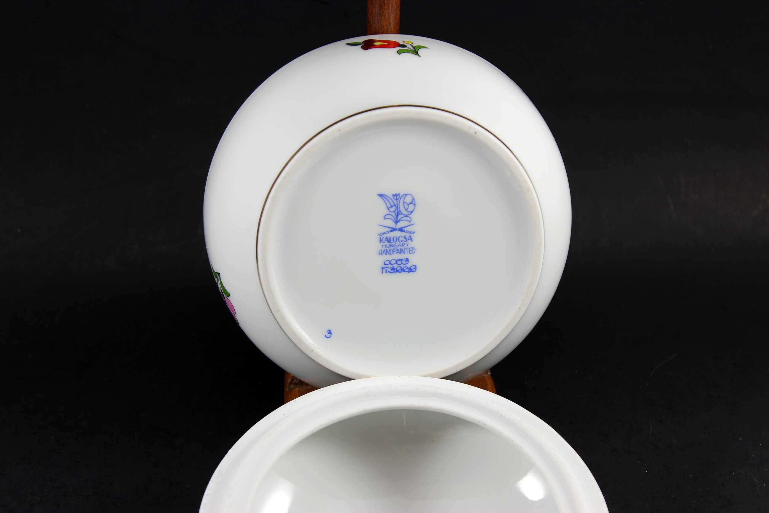 Kalocsa Hungary, Handpainted Trinket Box, Traditional Pattern