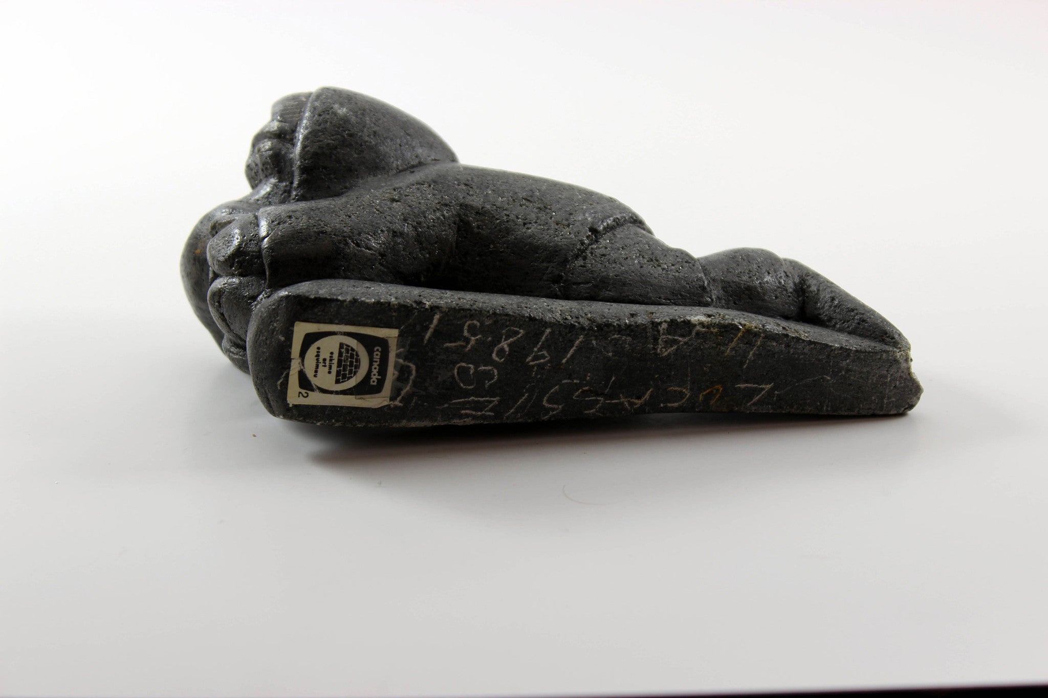 Old Soapstone Sculpture-Hunter and Seal- Lucassie