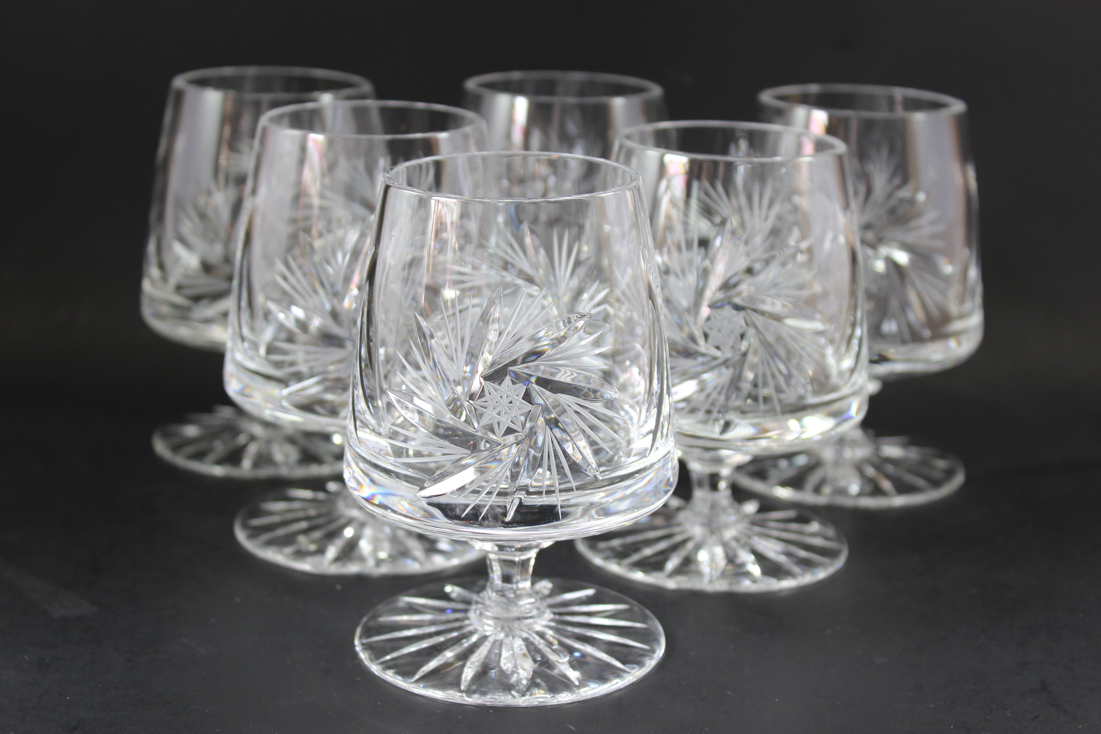 Pinwheel Crystal, Short Wine Glasses