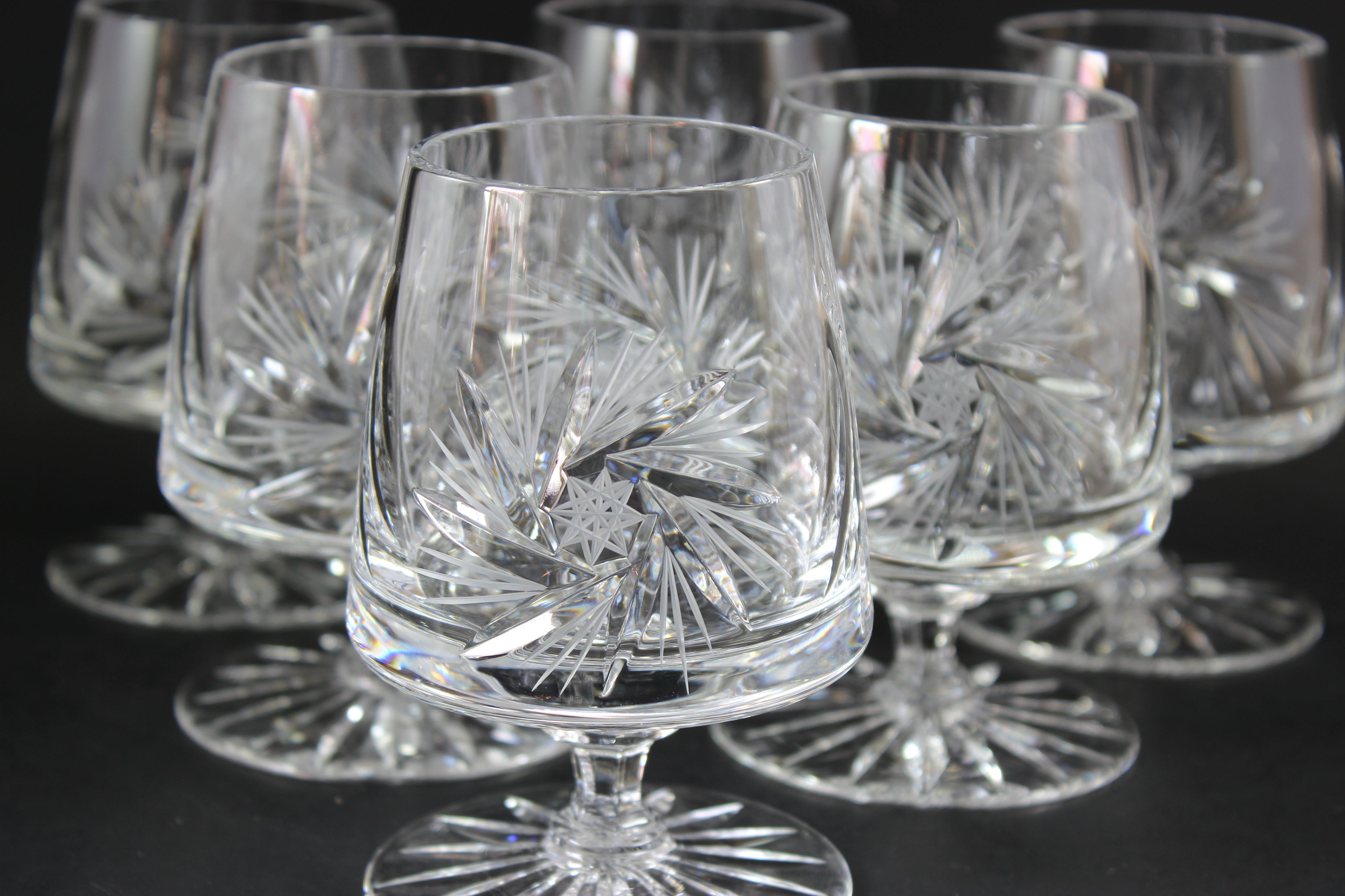 Pinwheel Crystal, Short Wine Glasses