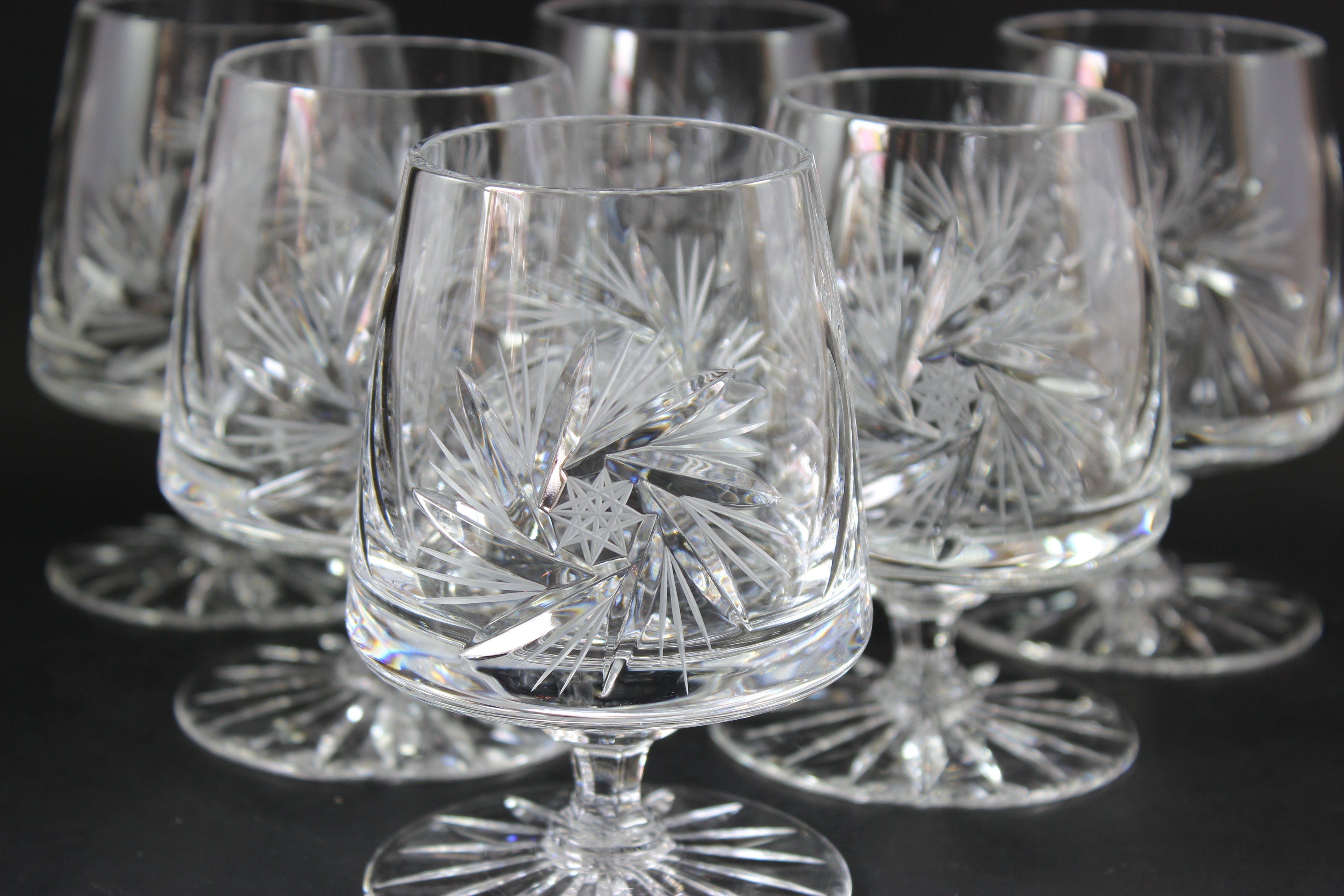 Pinwheel Crystal, Short Wine Glasses