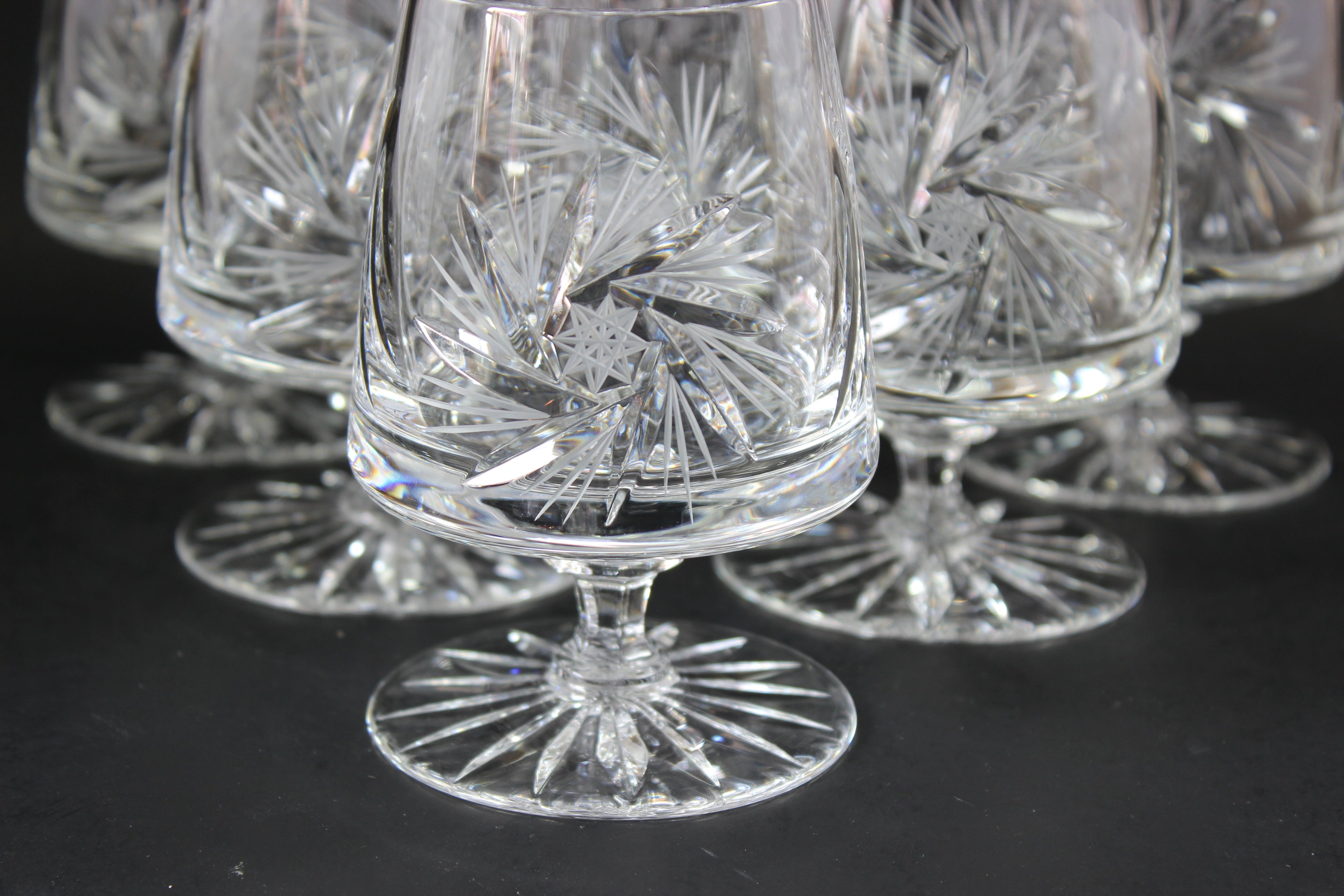 Pinwheel Crystal, Short Wine Glasses