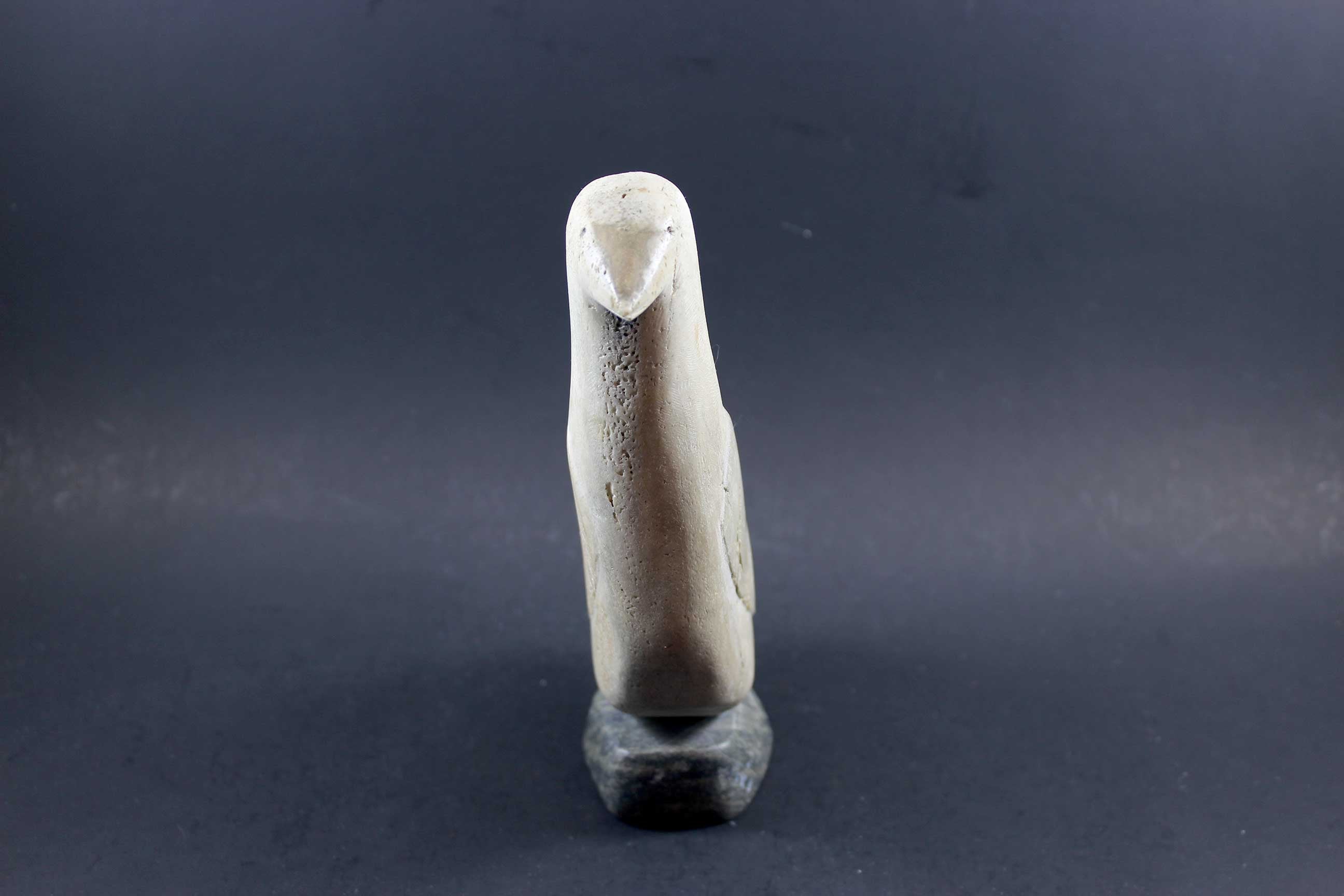 Inuit Carving, Arctic Bird in Bone, Stone Base