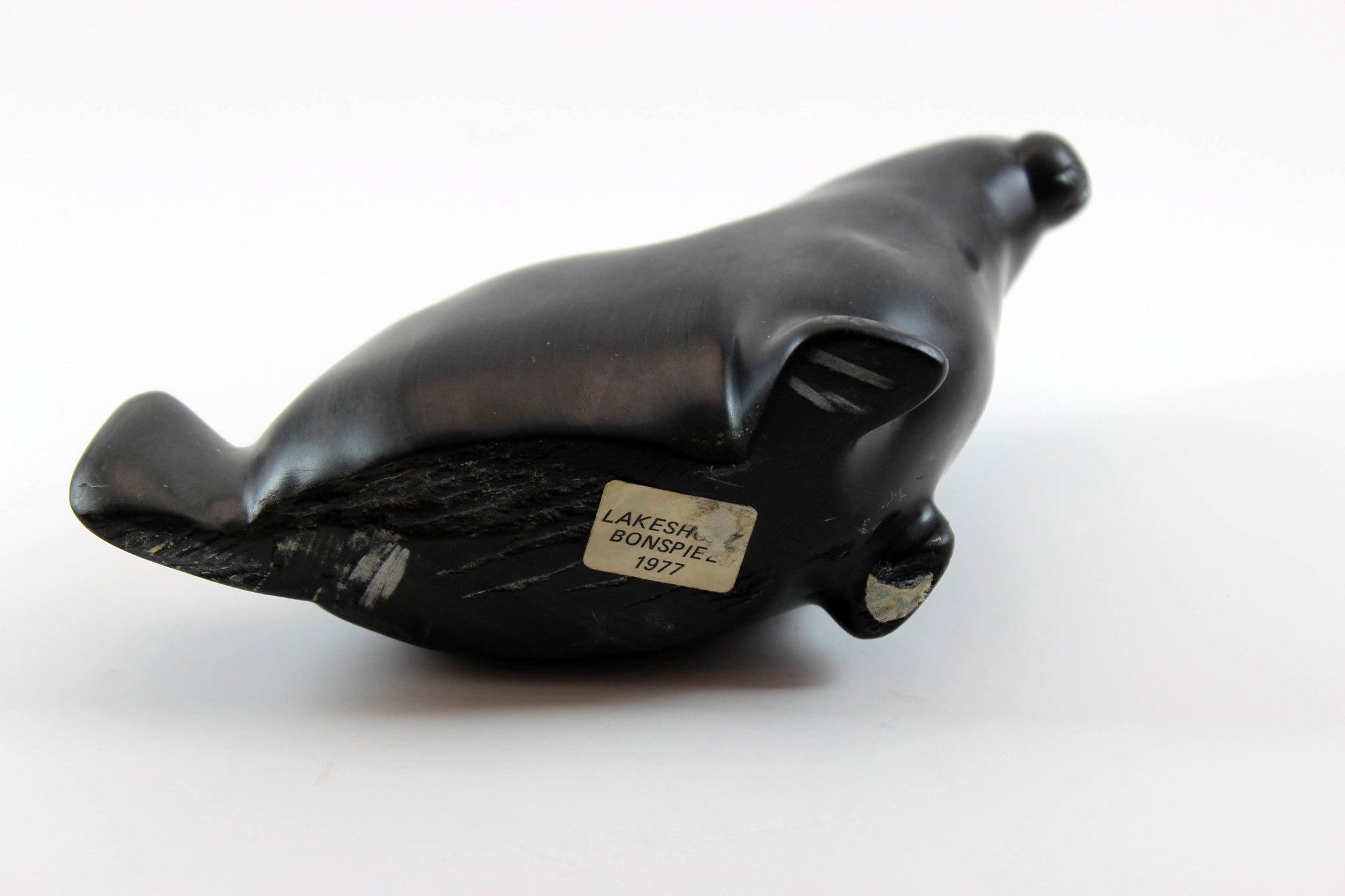 Inuit Soapstone Sculpture Large Seal Trophy