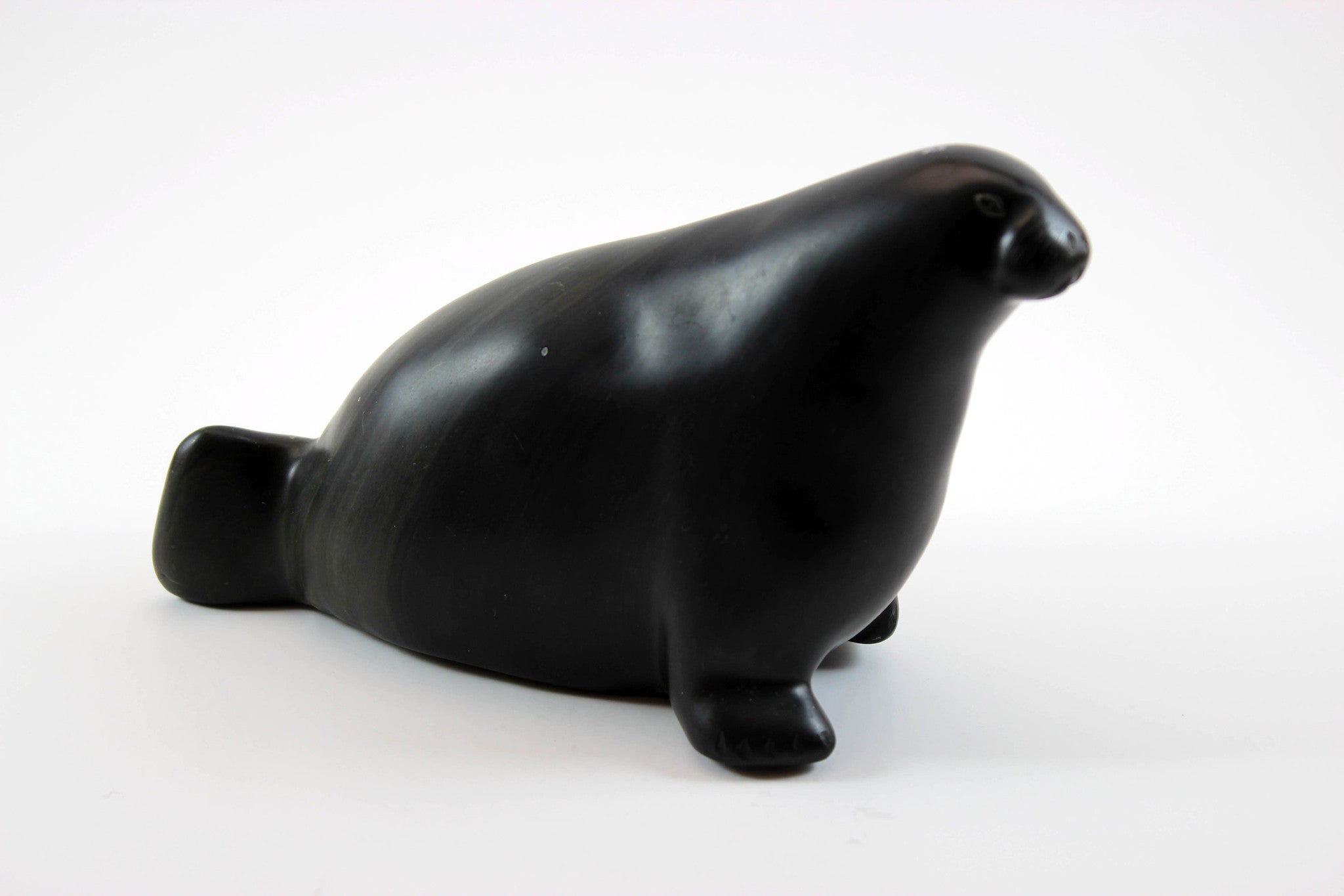Inuit Soapstone Sculpture Large Seal Trophy