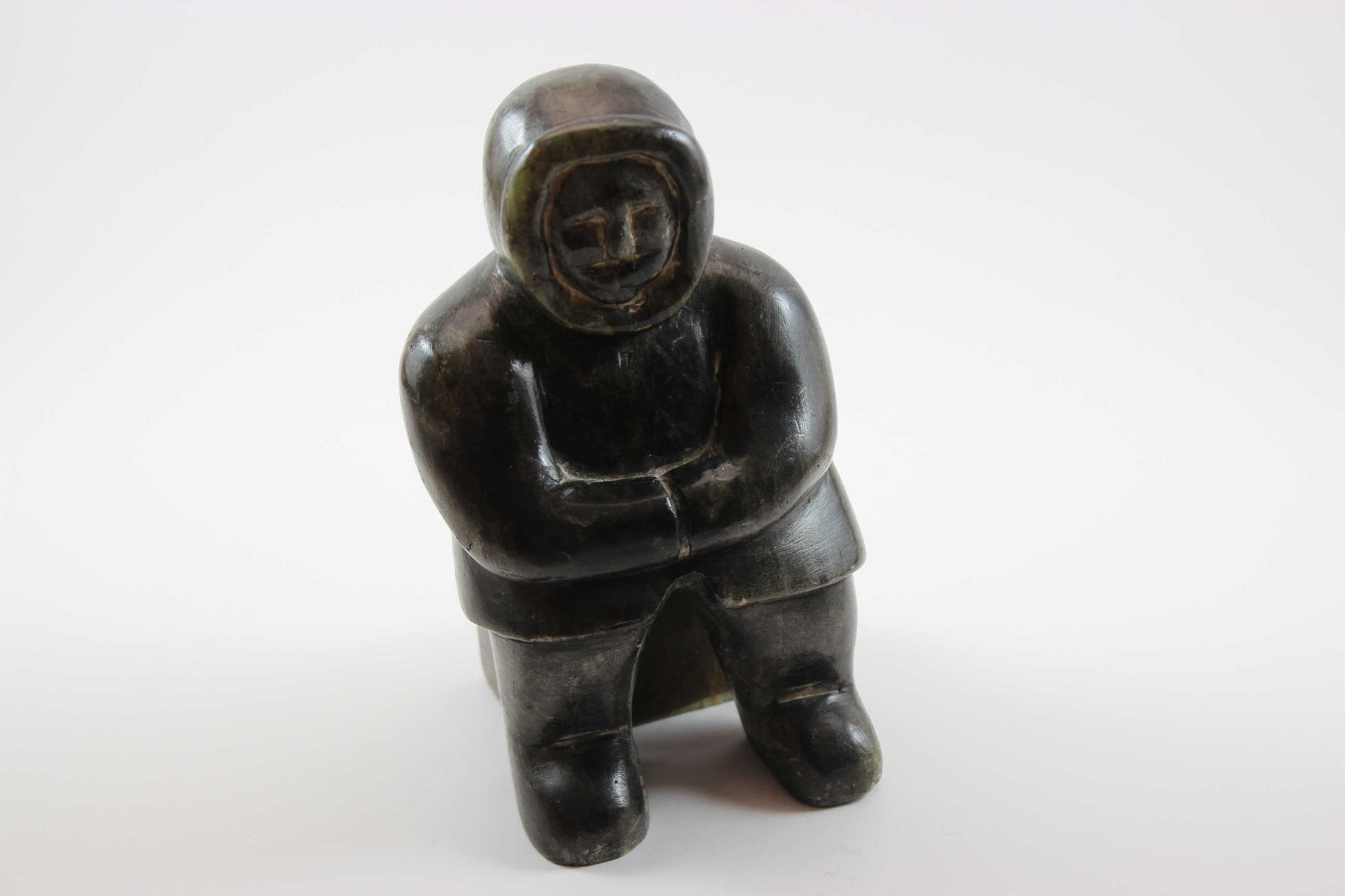 Inuit Sculpture-Inuit Man Sitting