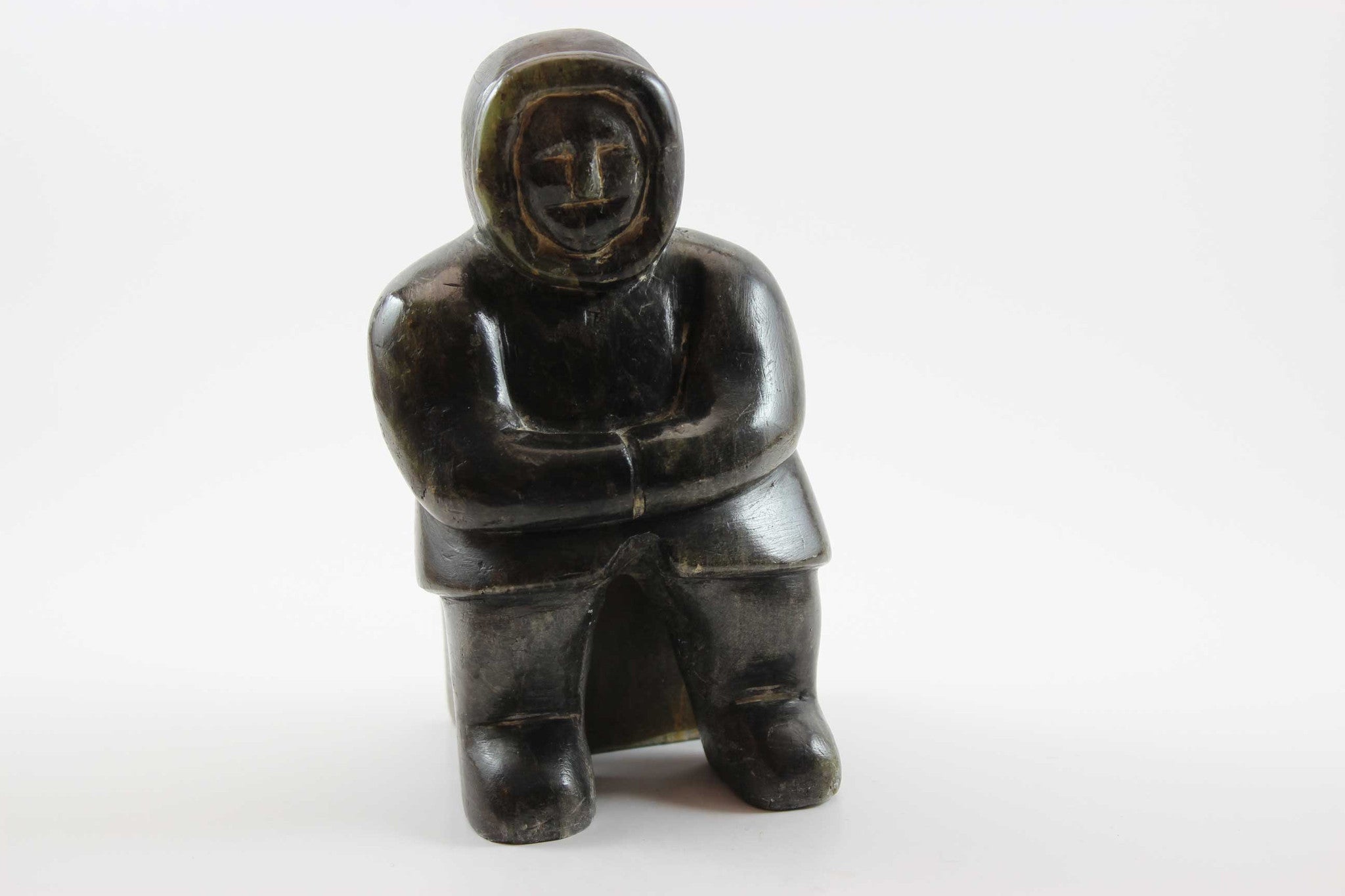 Inuit Sculpture-Inuit Man Sitting