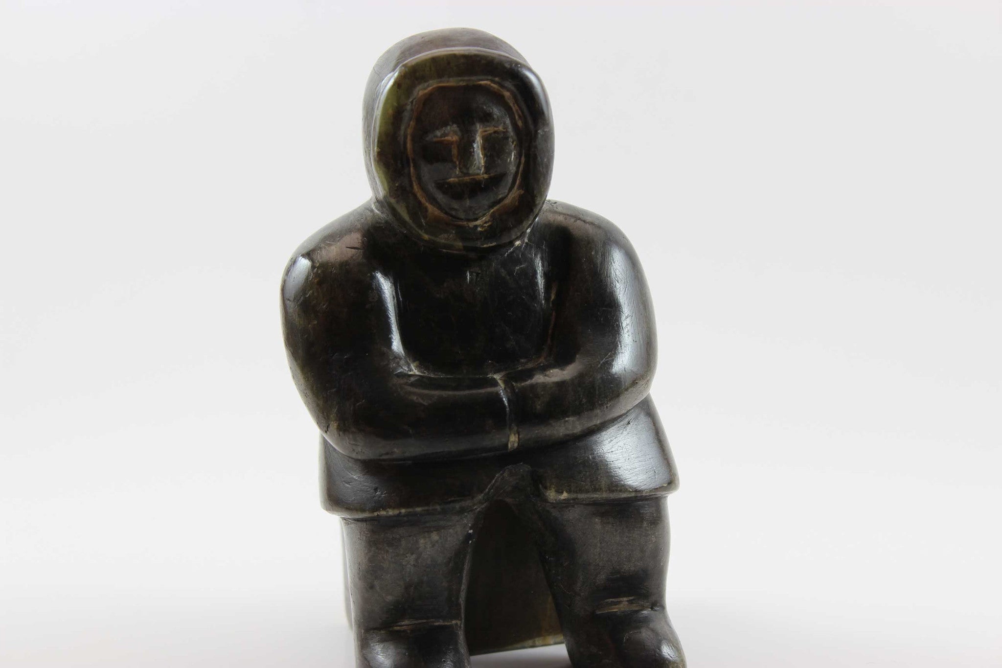 Inuit Sculpture-Inuit Man Sitting