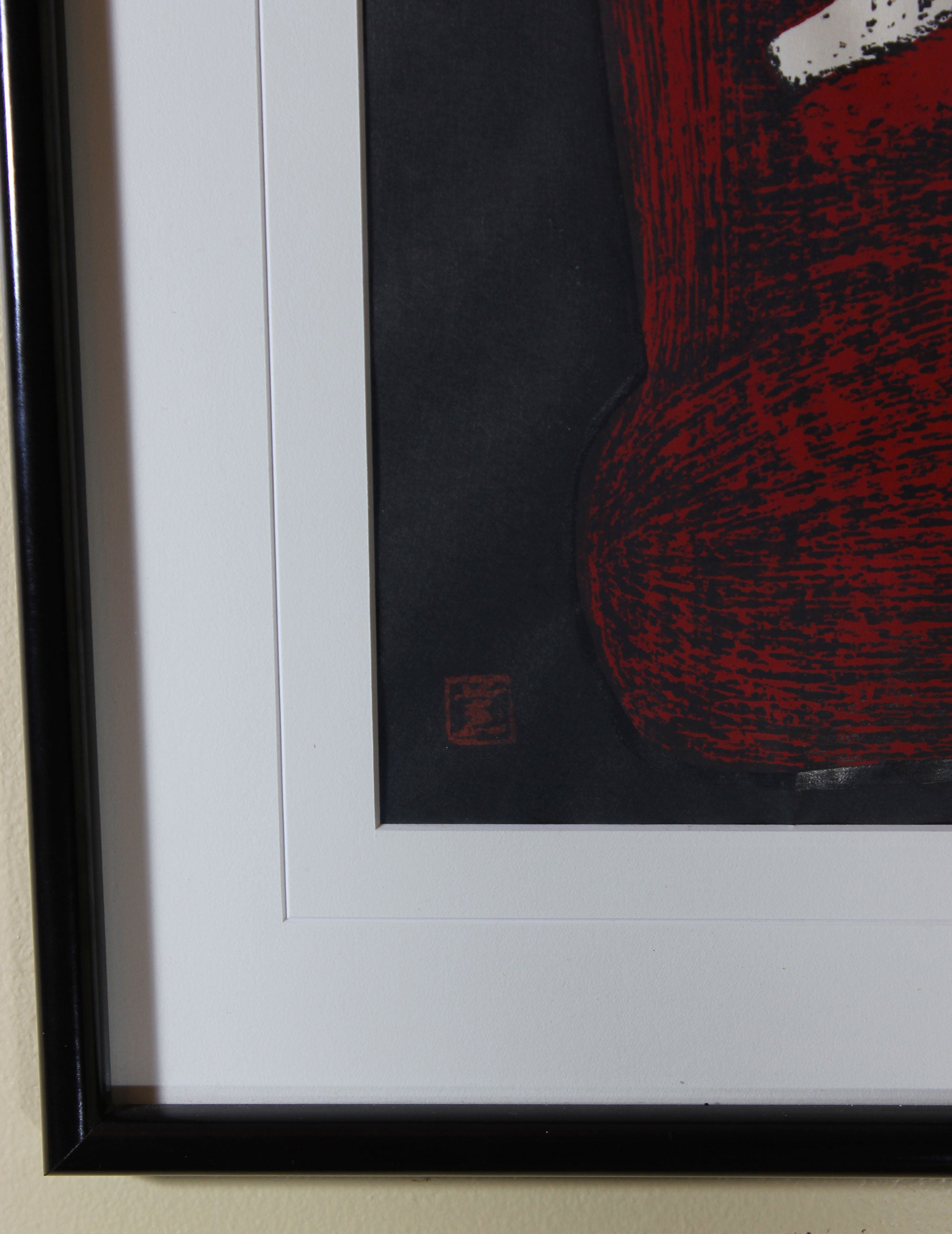 Kaoru Kawano, Woodblock Print, Child and Bird