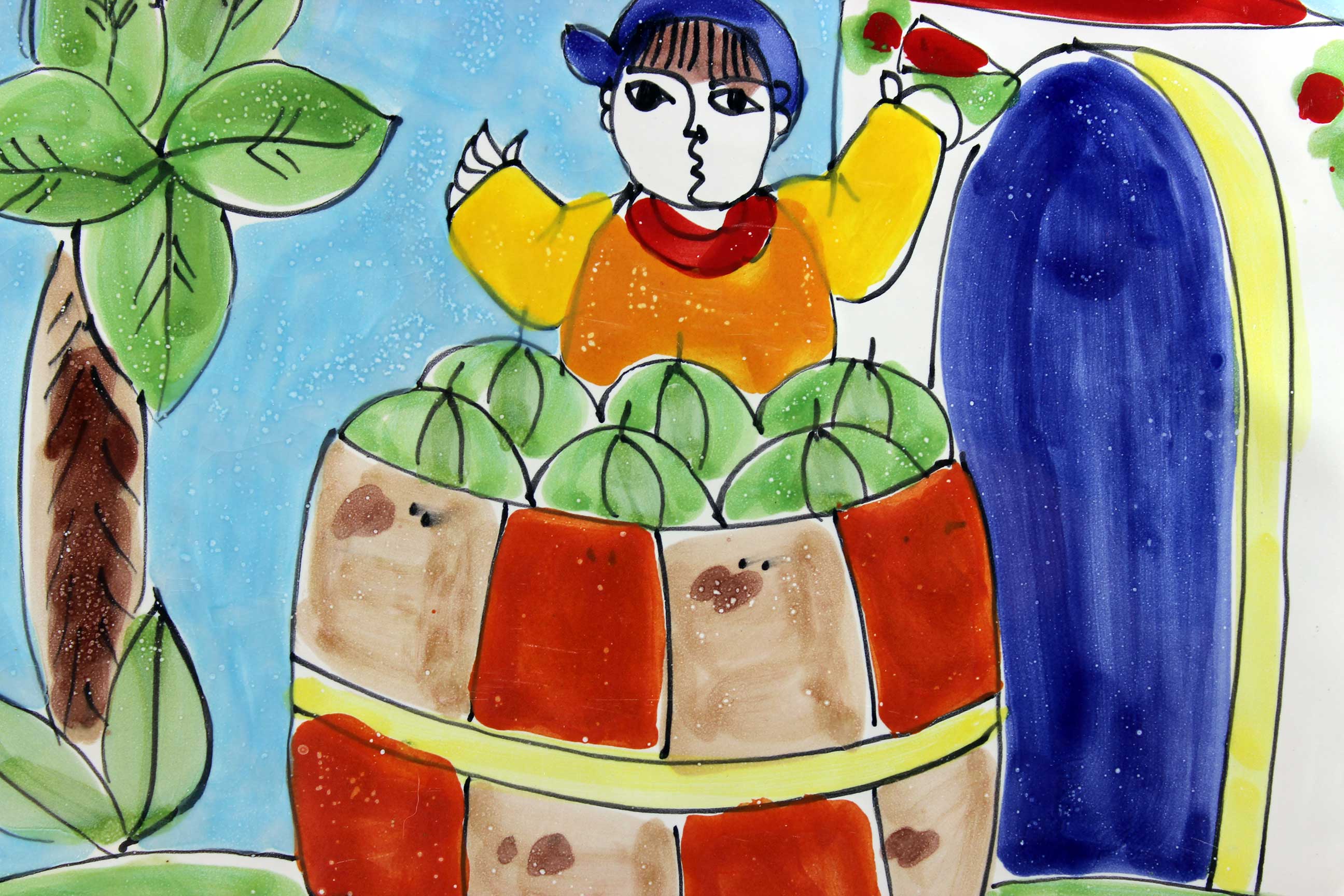 La Musa, Italian Pottery, Oblong Decorative Plate