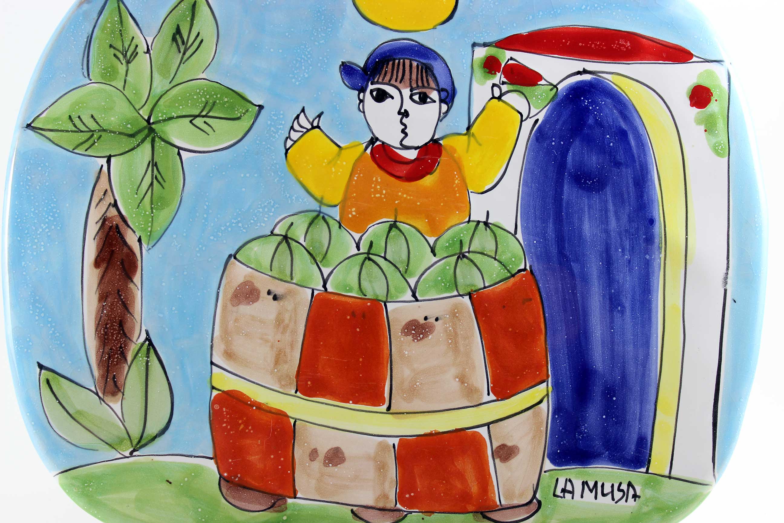 La Musa, Italian Pottery, Oblong Decorative Plate