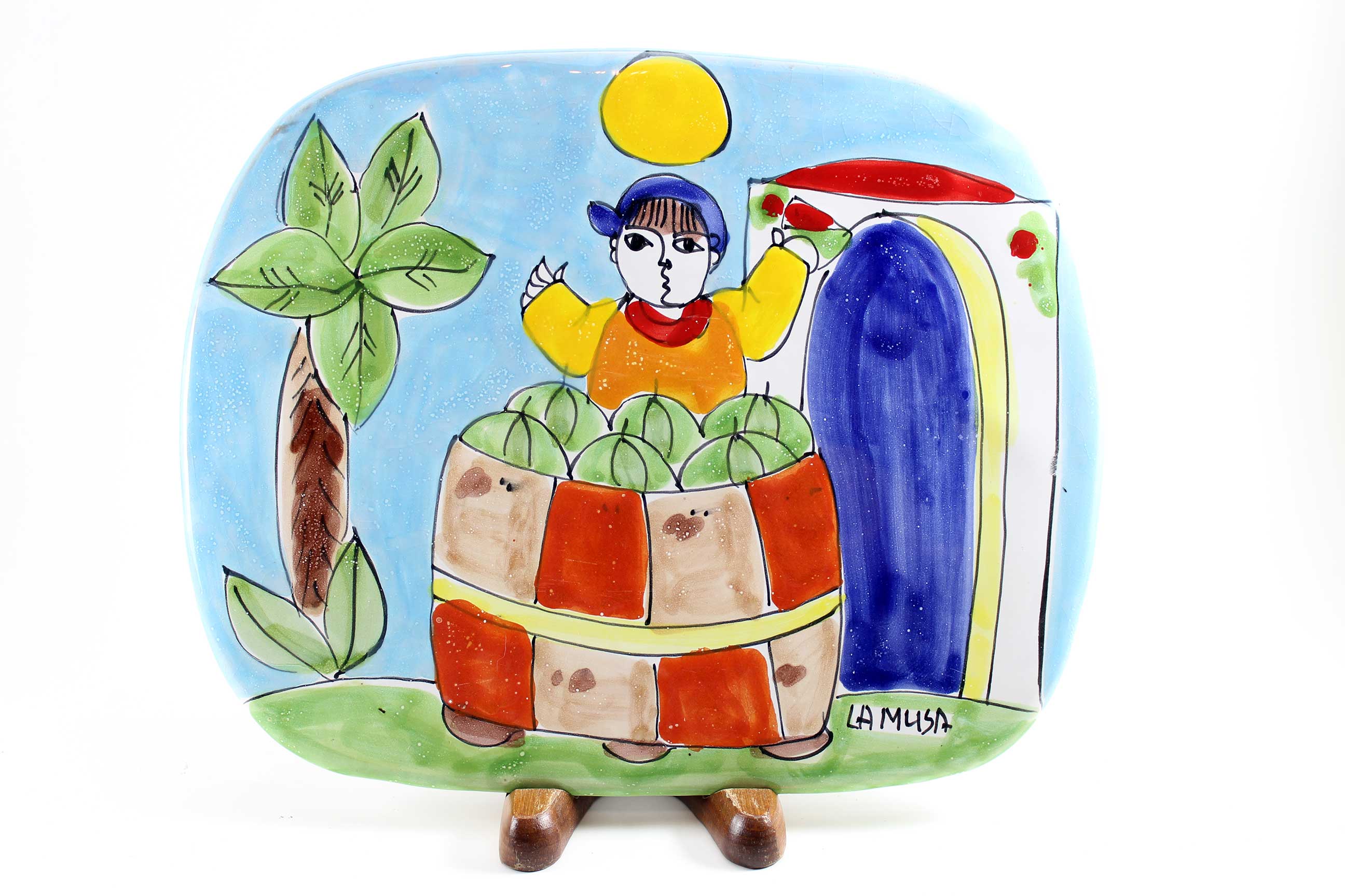 La Musa, Italian Pottery, Oblong Decorative Plate