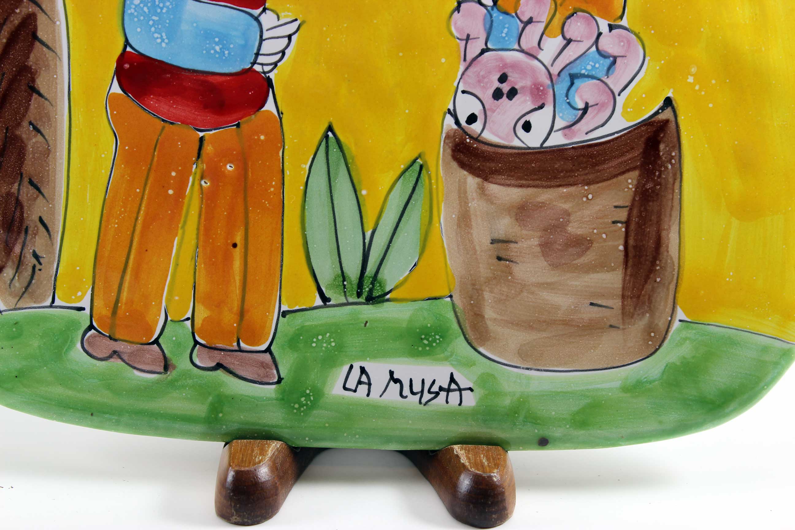 La Musa, Italian Pottery, Oblong Decorative Plate