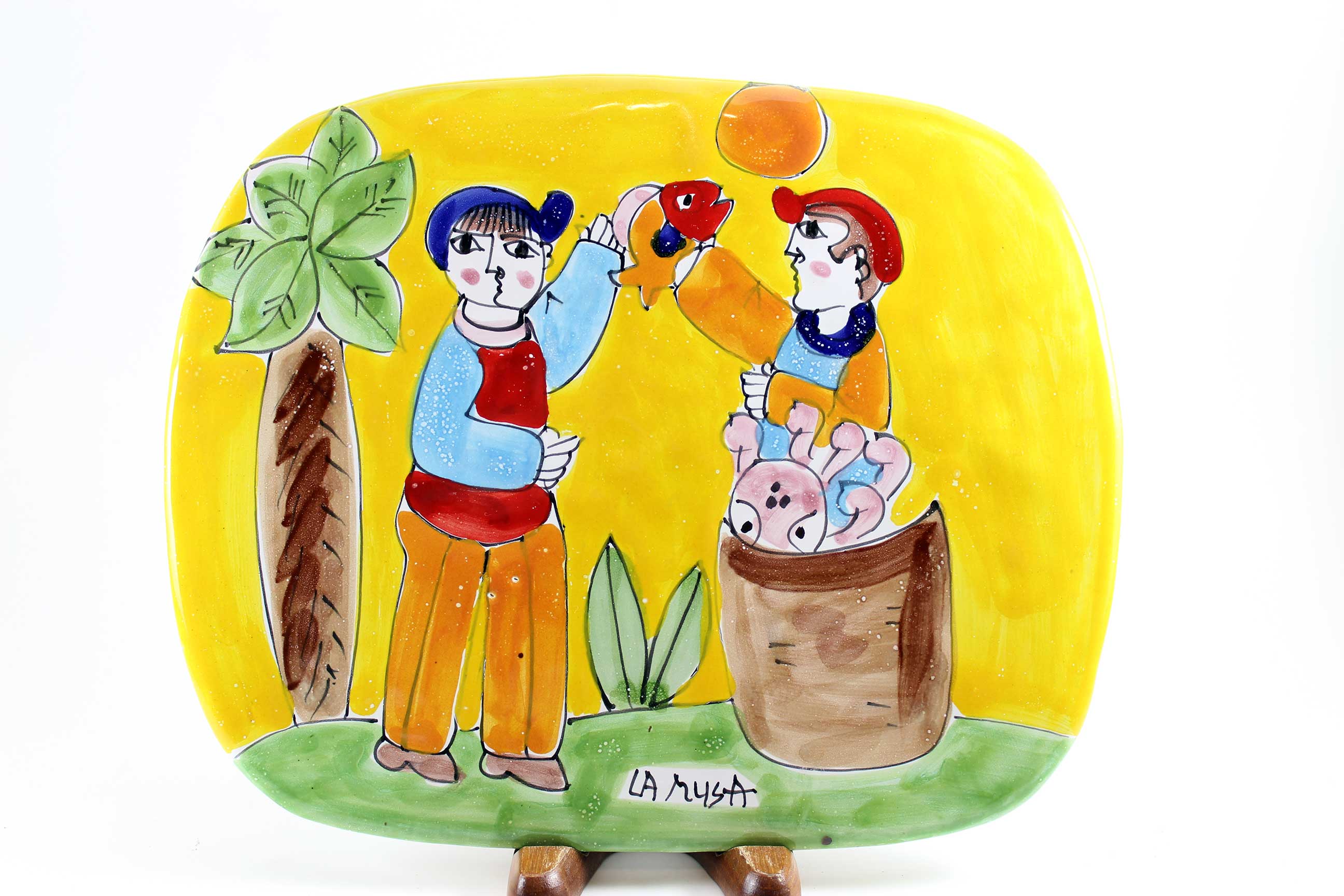 La Musa, Italian Pottery, Oblong Decorative Plate