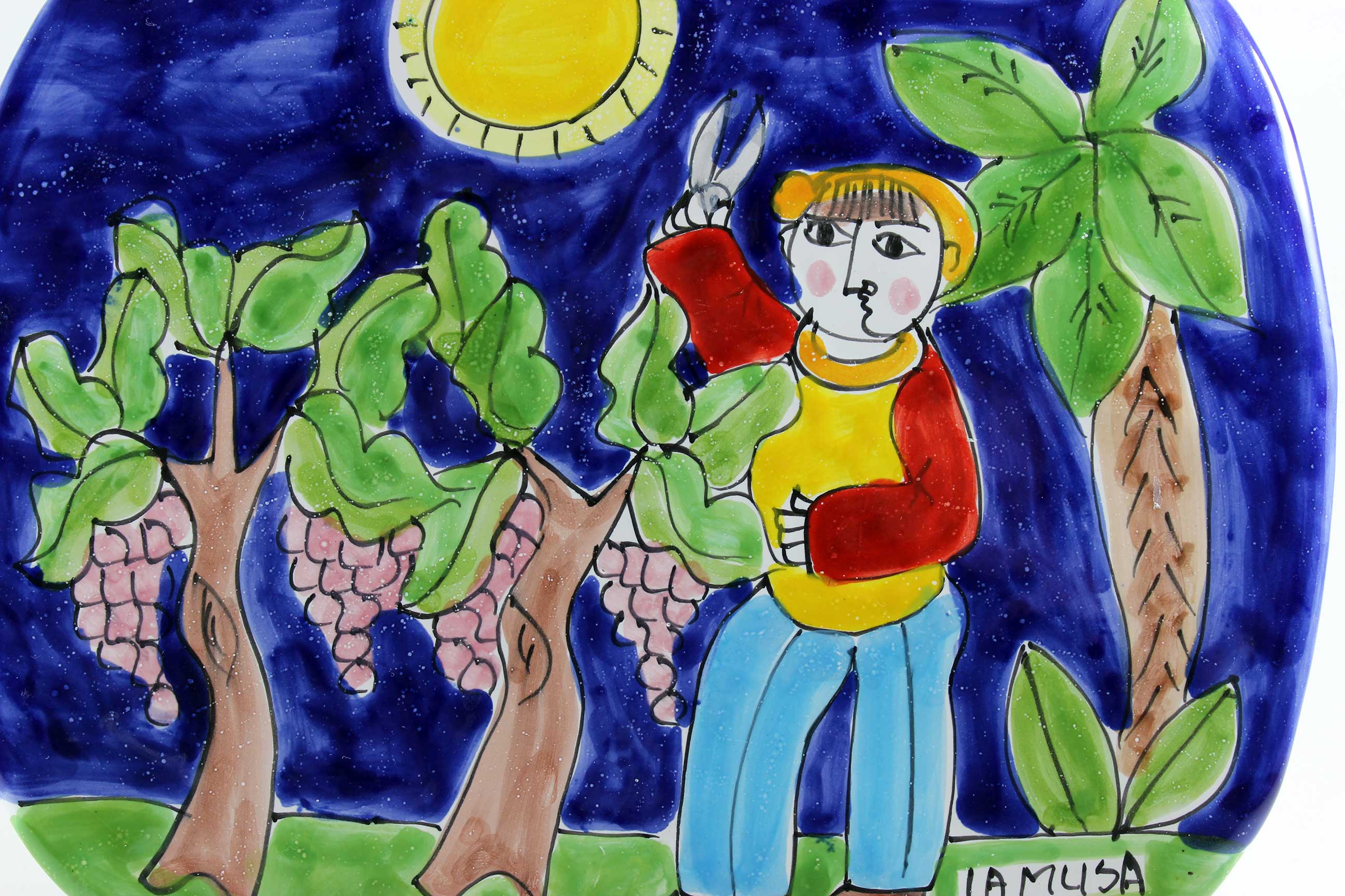 La Musa, Italian Pottery, Oblong Decorative Plate