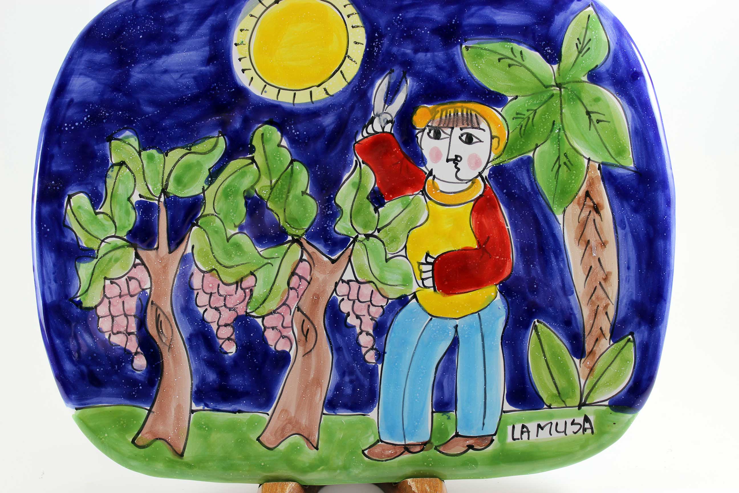 La Musa, Italian Pottery, Oblong Decorative Plate