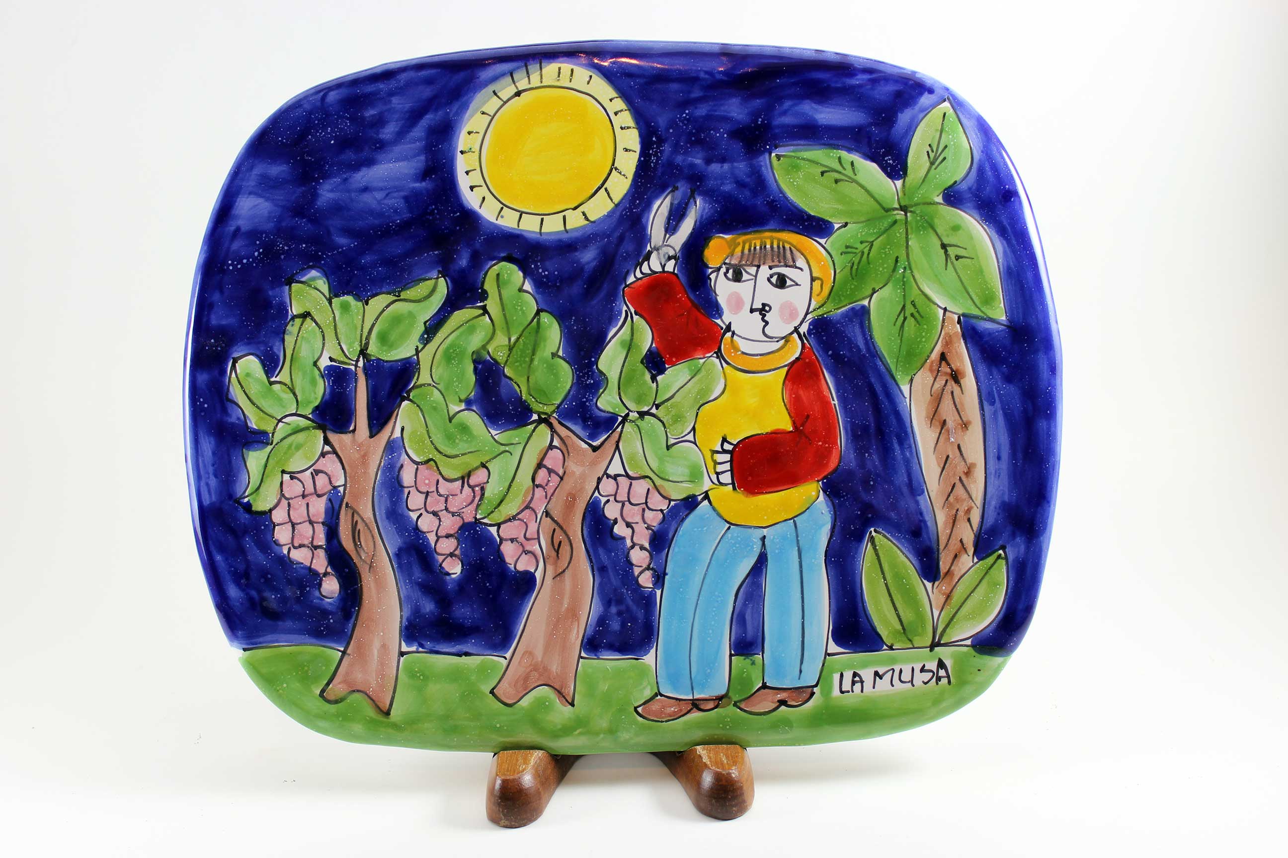 La Musa, Italian Pottery, Oblong Decorative Plate