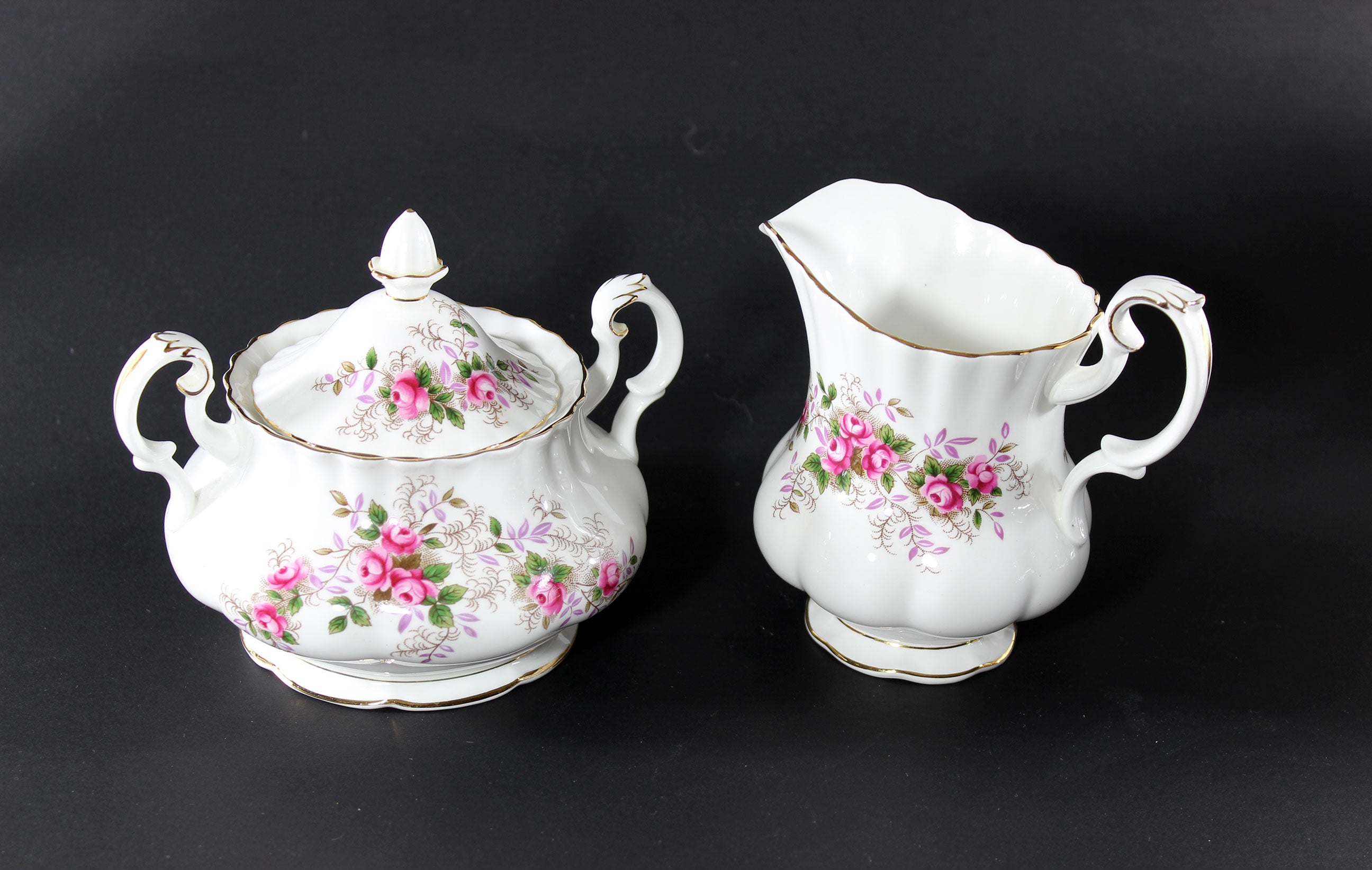 Lavender Rose Cream and Covered Sugar