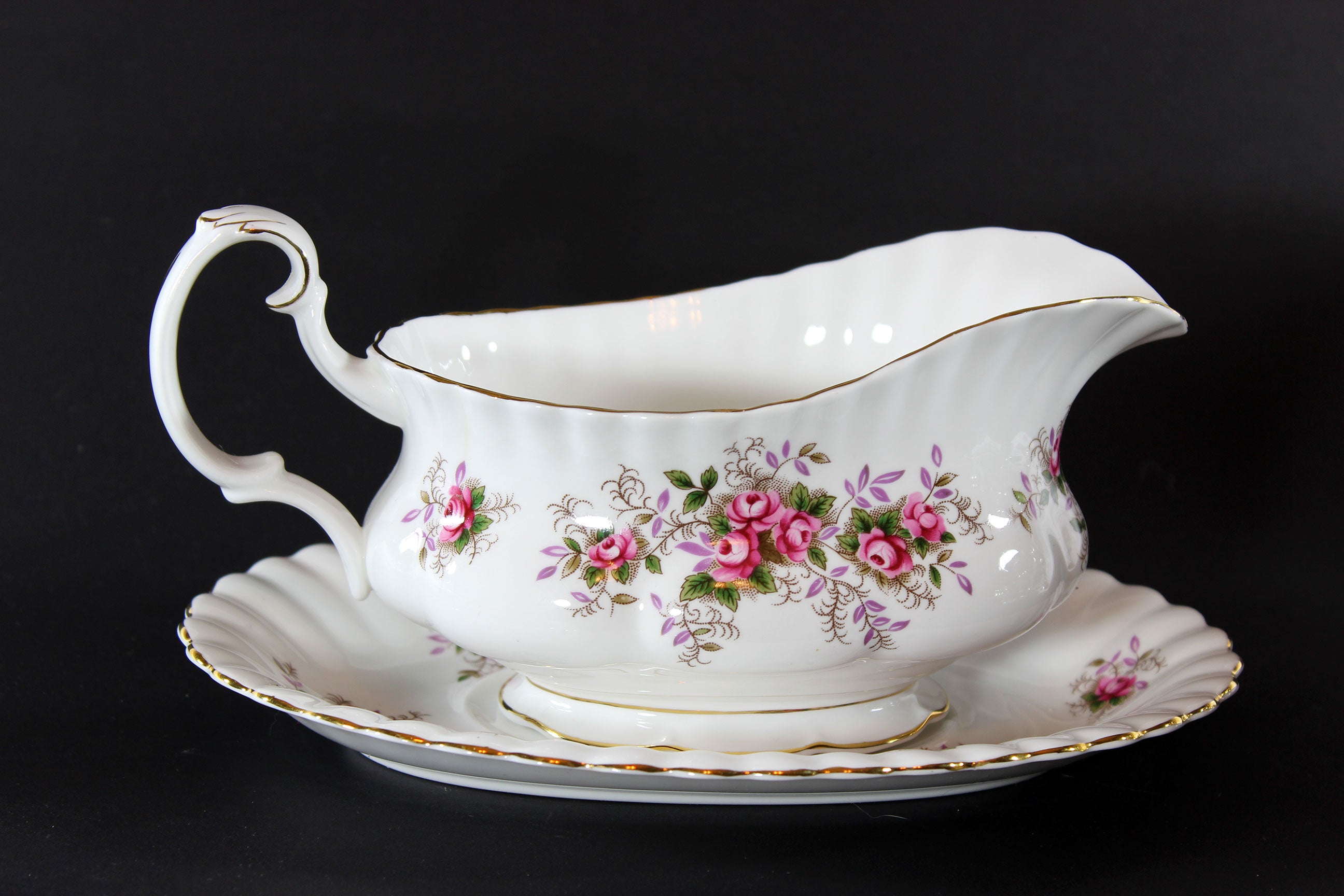 Lavender Rose Gravy Boat