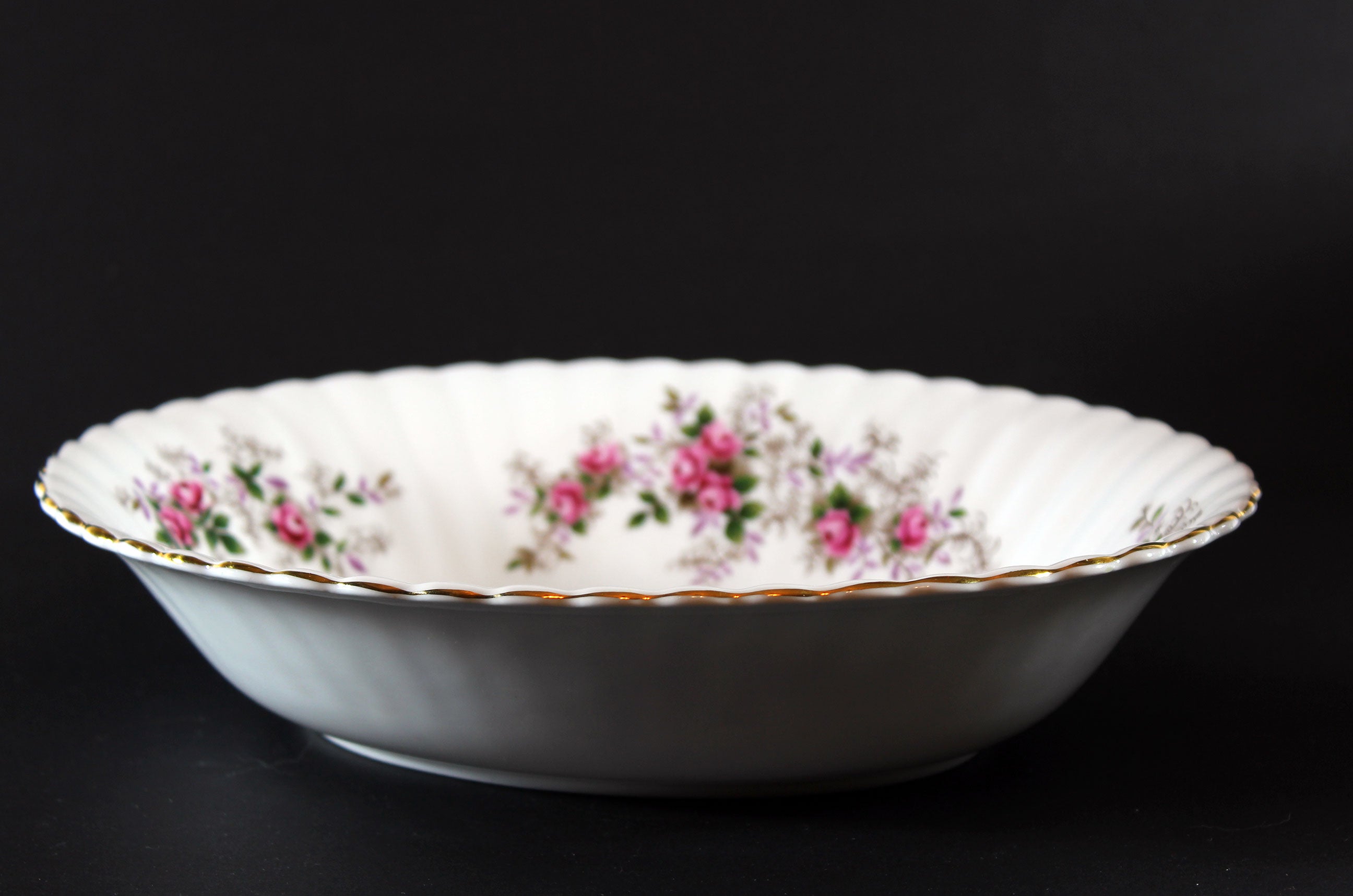 Lavender Rose Oval Serving Bowl
