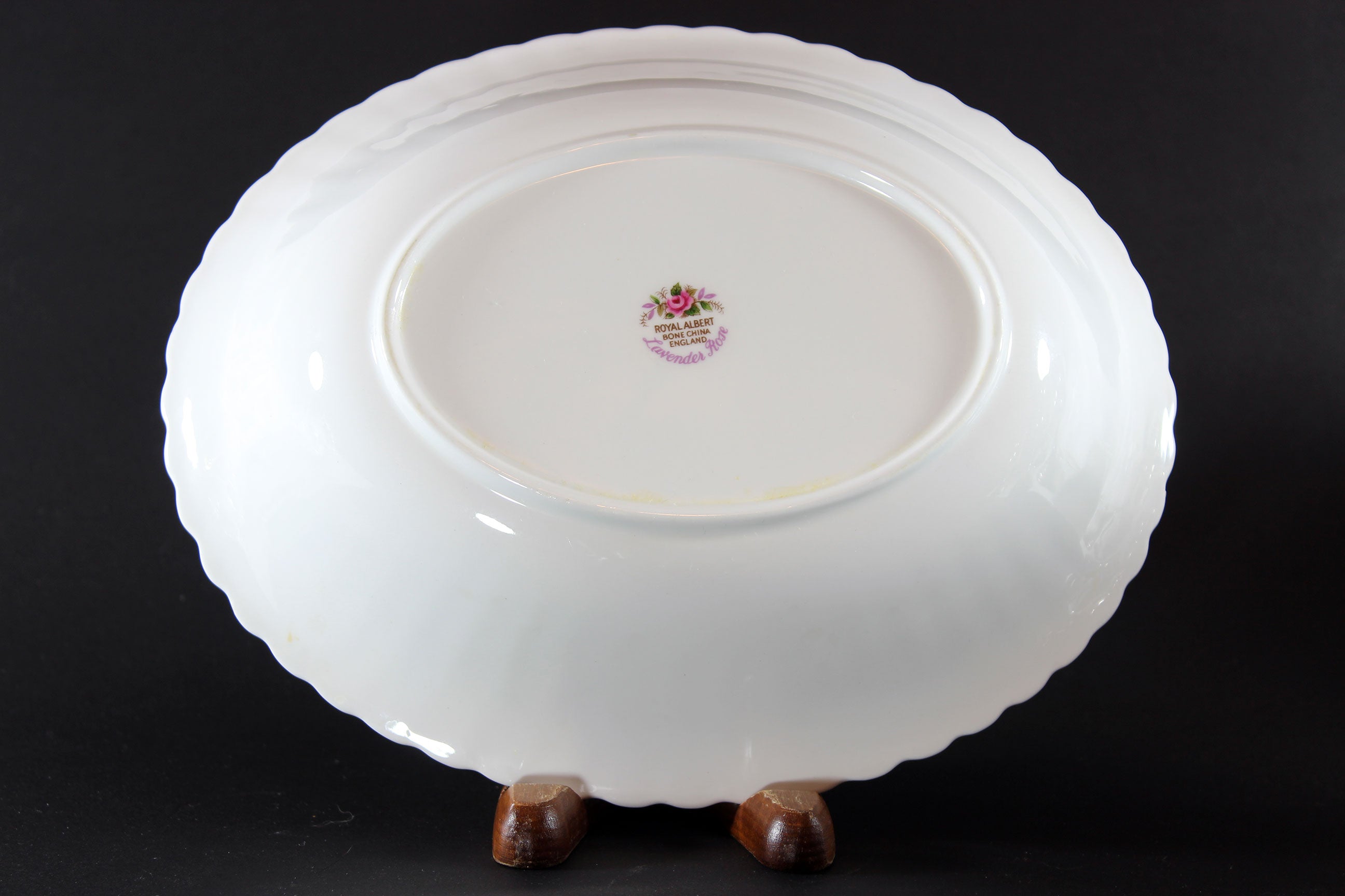 Lavender Rose Oval Serving Bowl