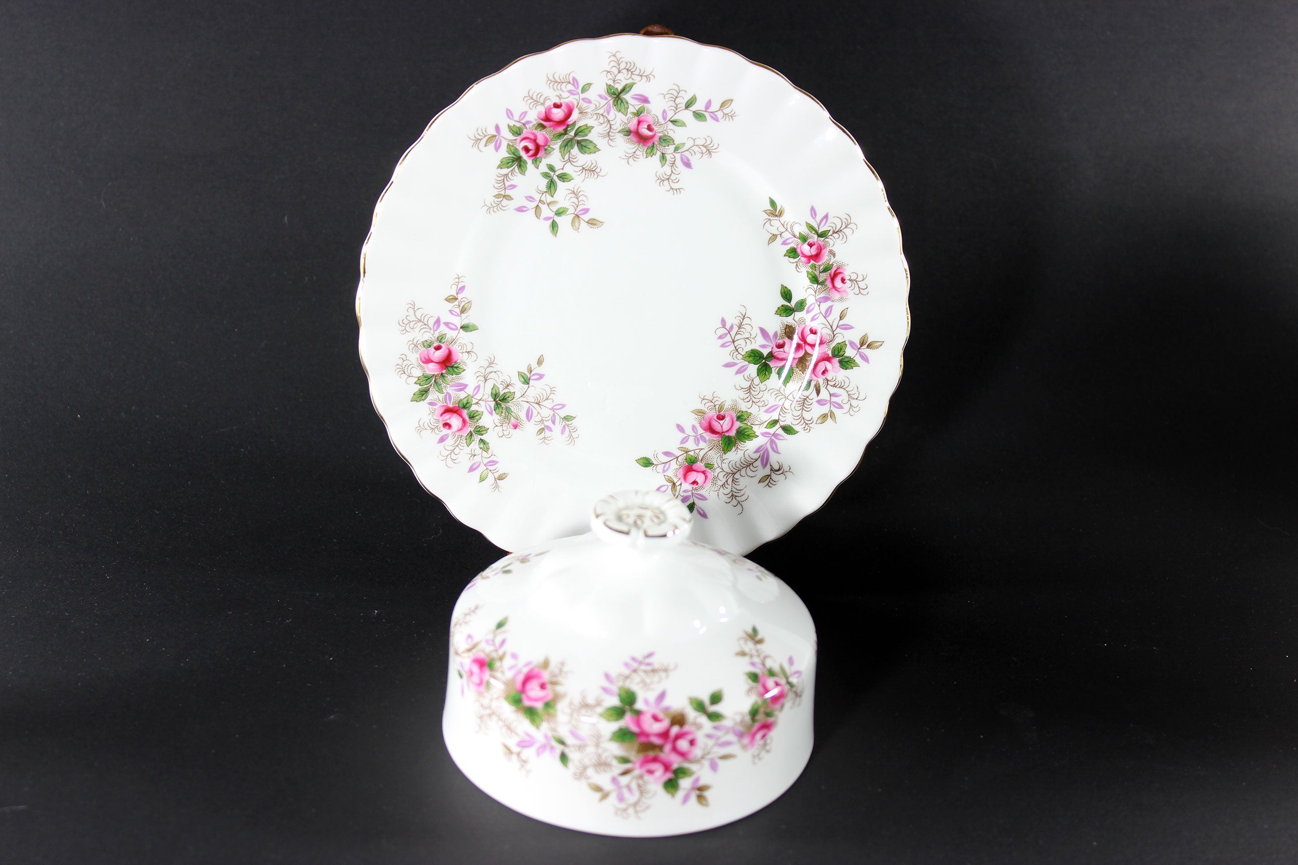 Royal Albert, Lavender Rose, Covered Butter Dish