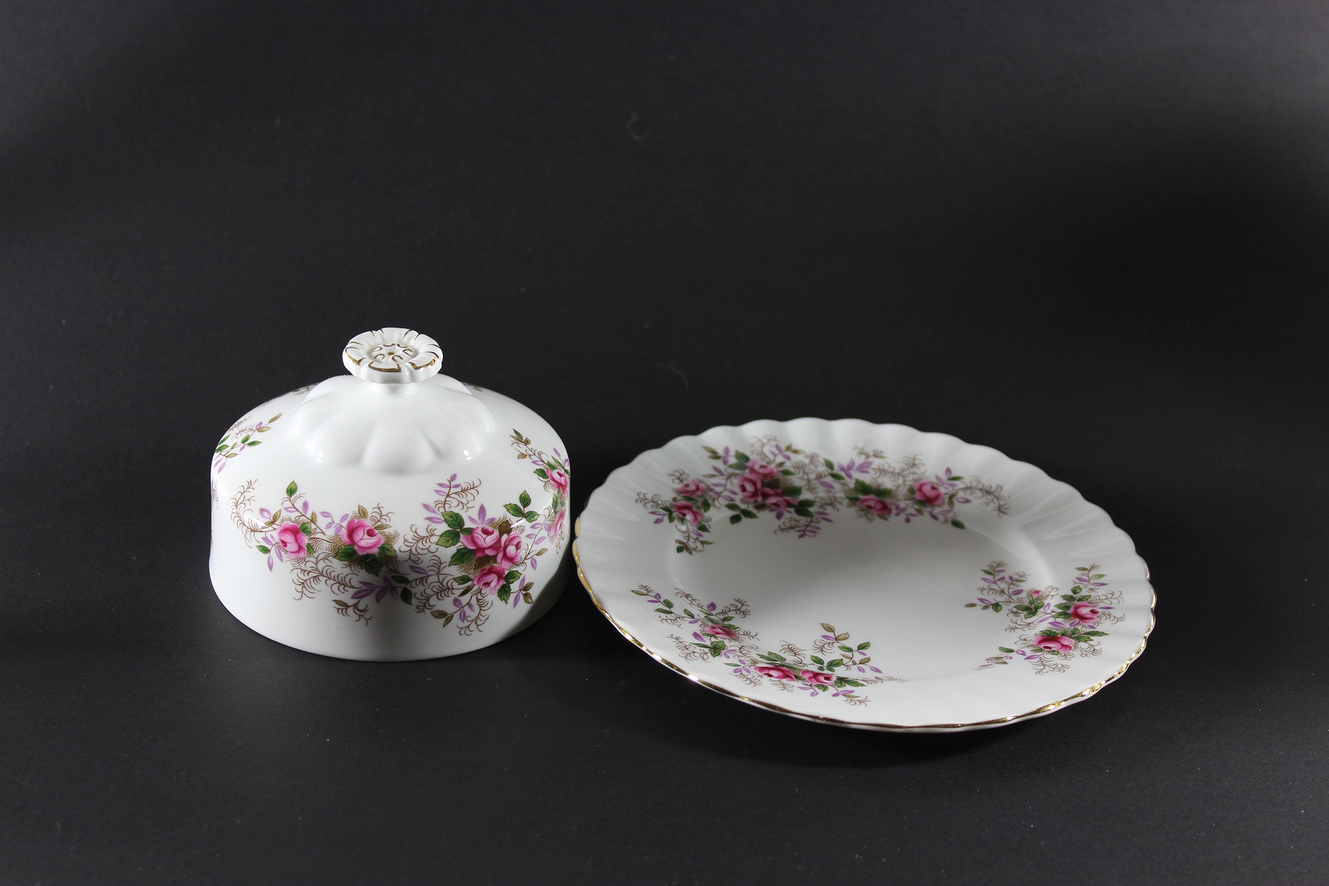 Royal Albert, Lavender Rose, Covered Butter Dish
