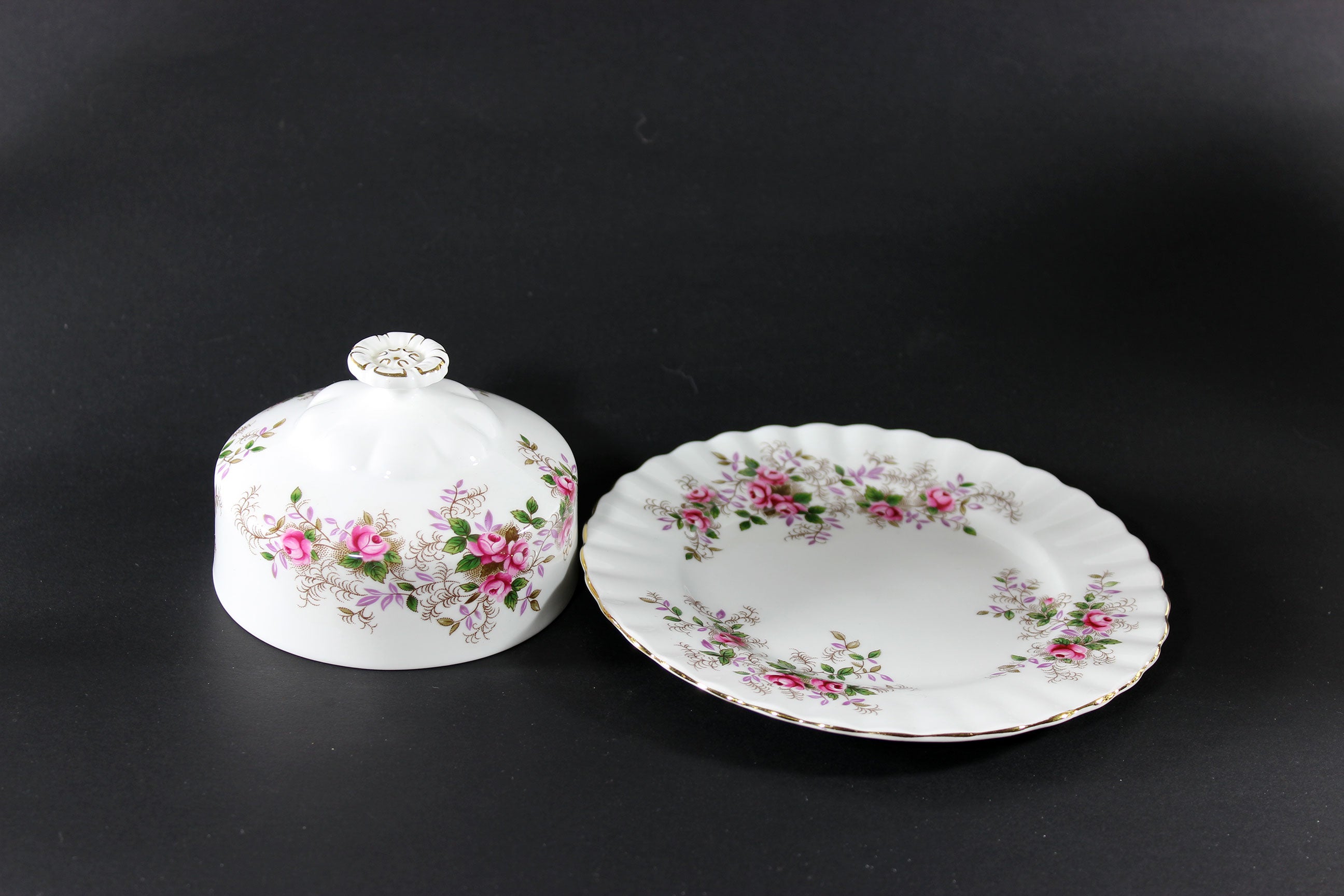 Royal Albert, Lavender Rose, Covered Butter Dish
