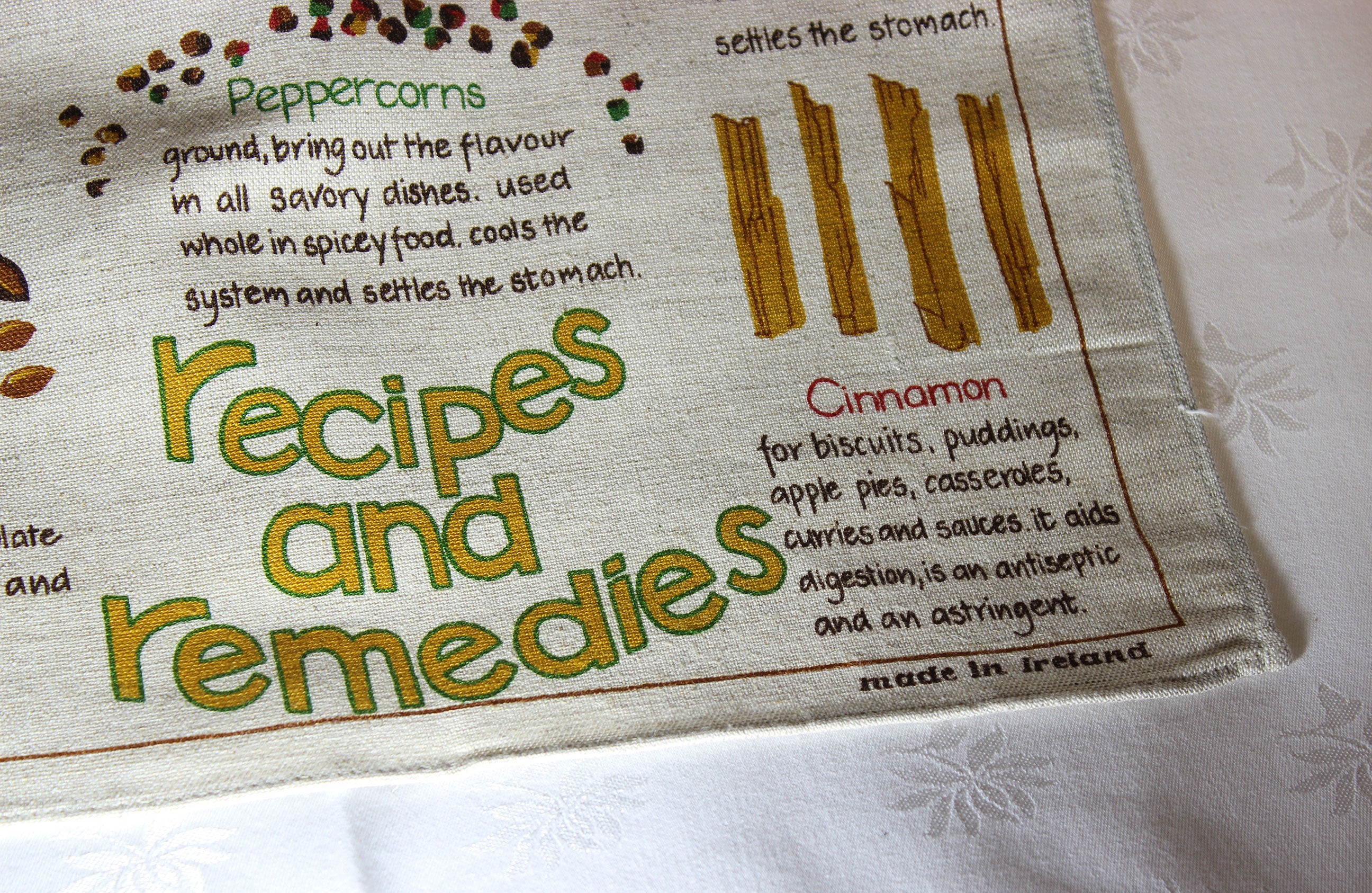 Linen Tea Towel, Ireland, Spices