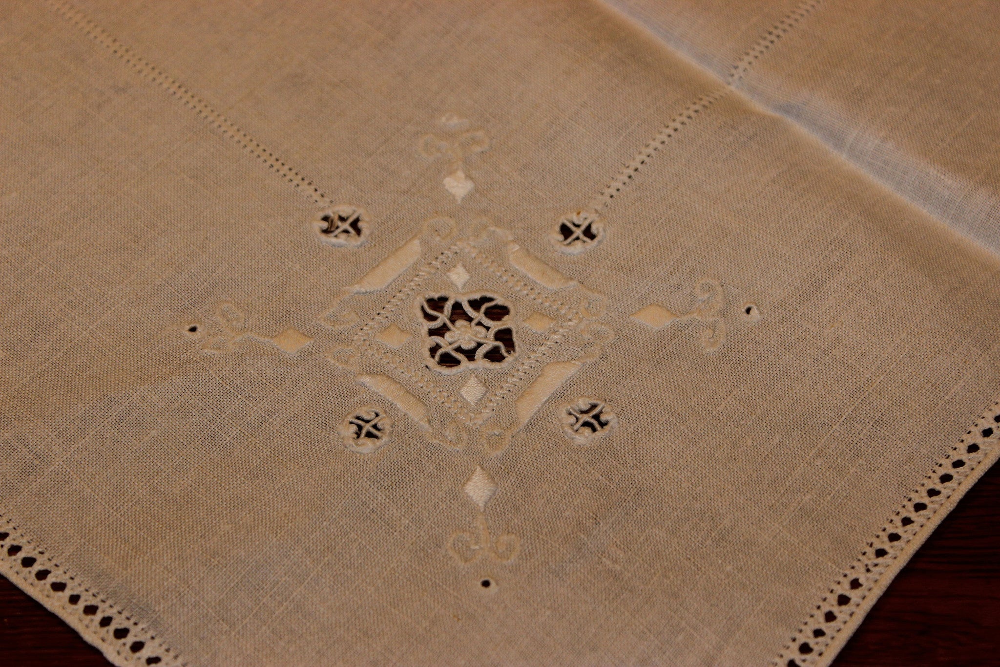 Natural Linen Table Topper & Tea Tray Cloth
