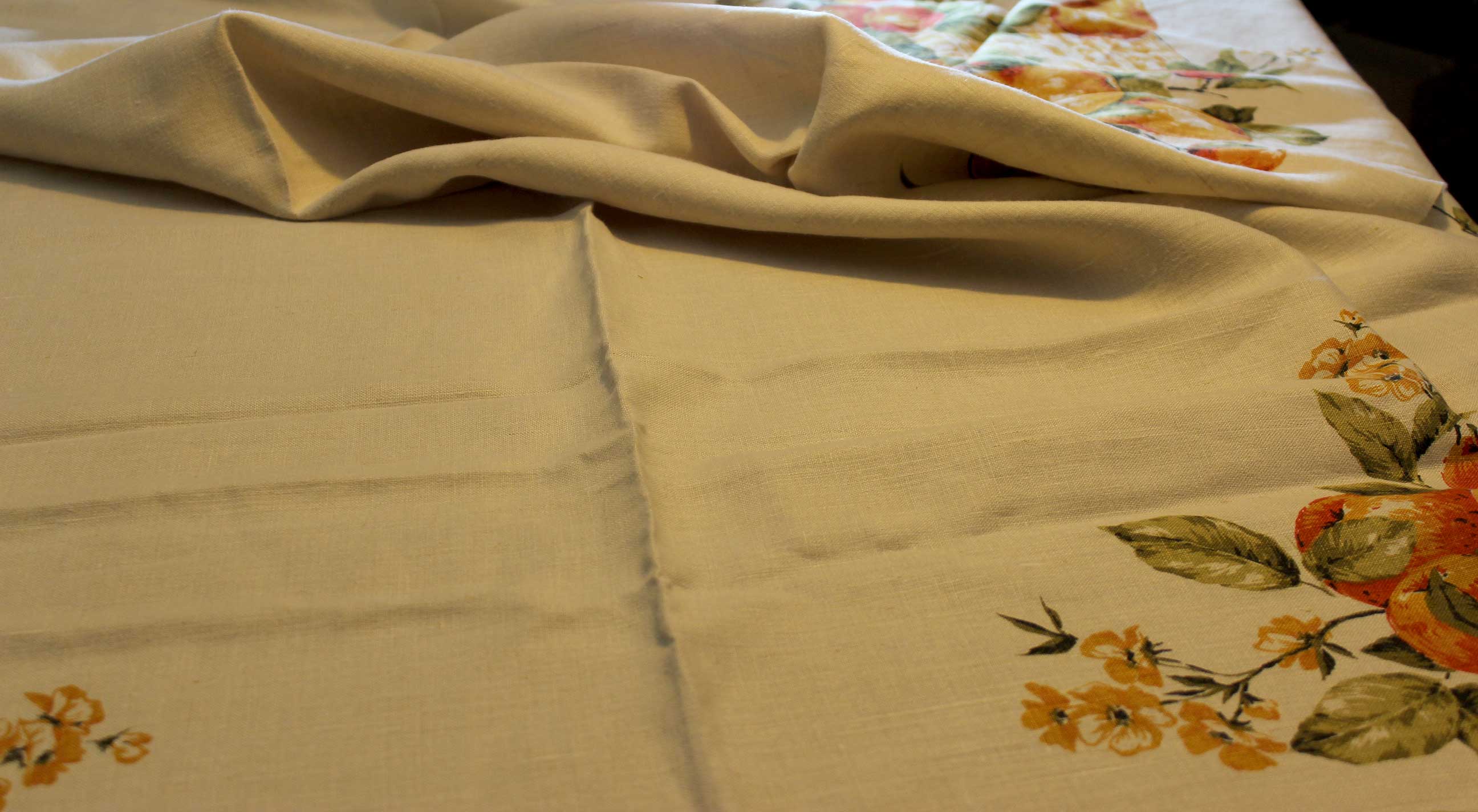 Linen Tablecloth, Fall Apples and Pears