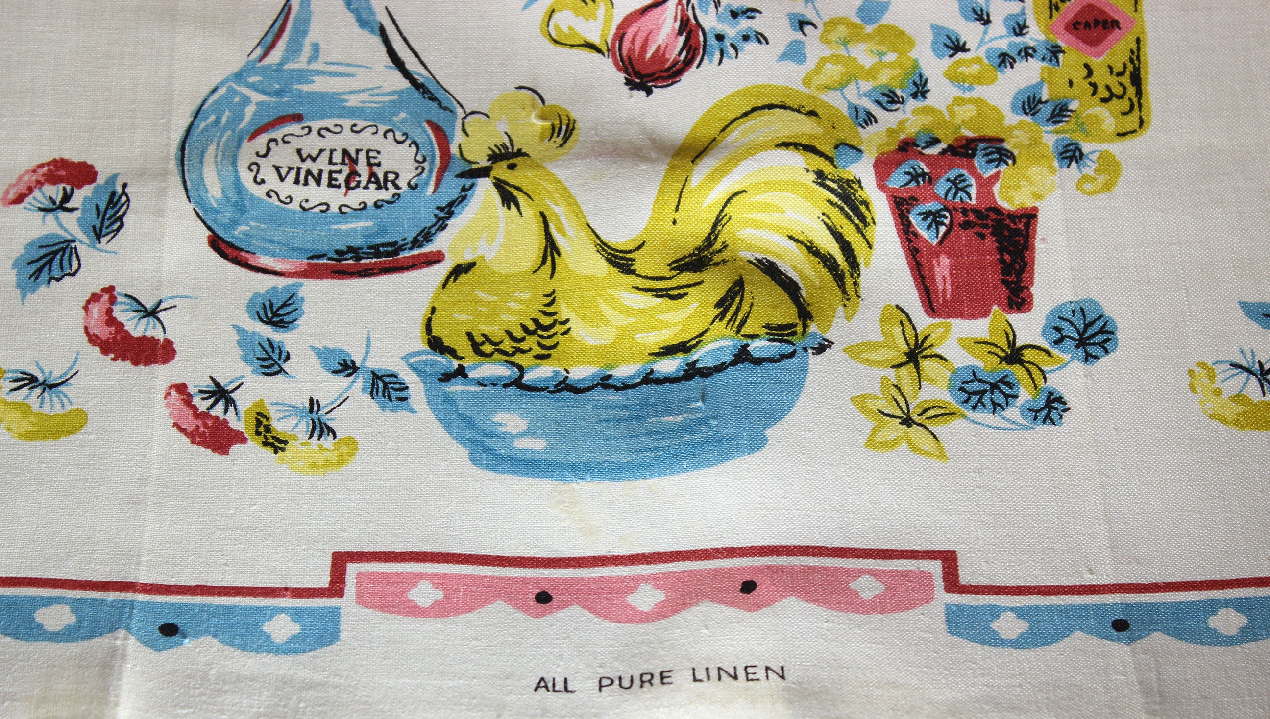 Kitchen Scene Linen Tea Towel, Poland
