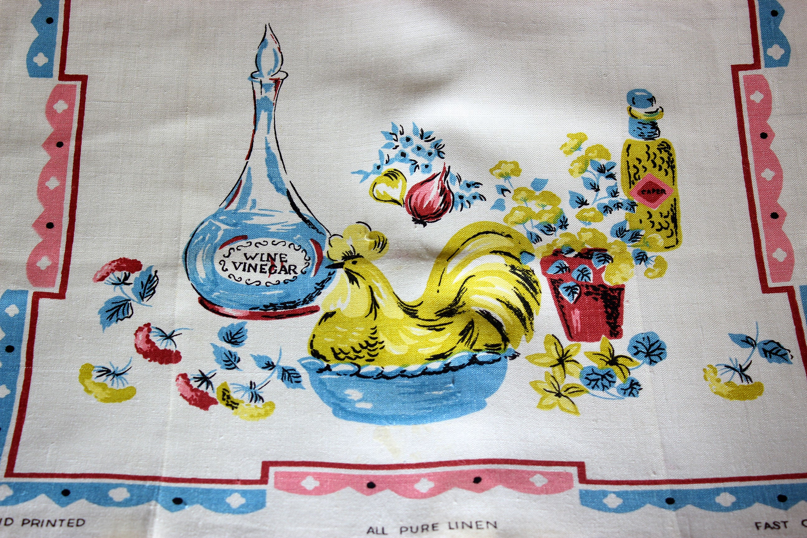 Kitchen Scene Linen Tea Towel, Poland