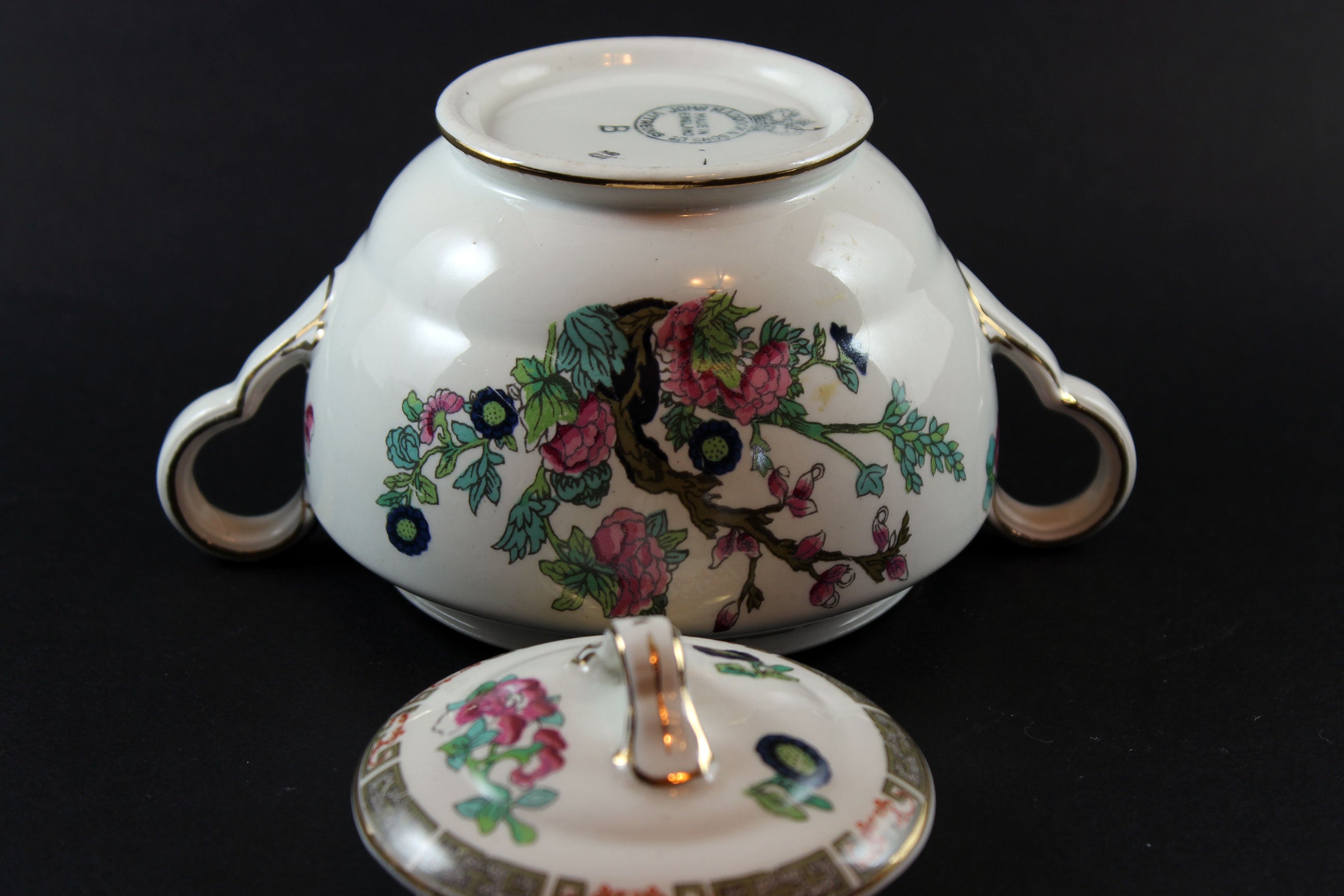 John Maddock & Sons, Indian Tree Pattern, Creamer and Covered Sugar Bowl