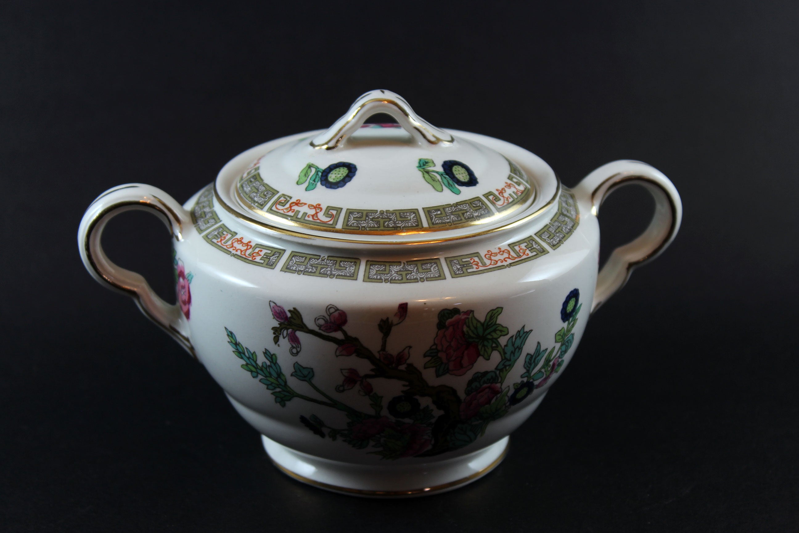 John Maddock & Sons, Indian Tree Pattern, Creamer and Covered Sugar Bowl