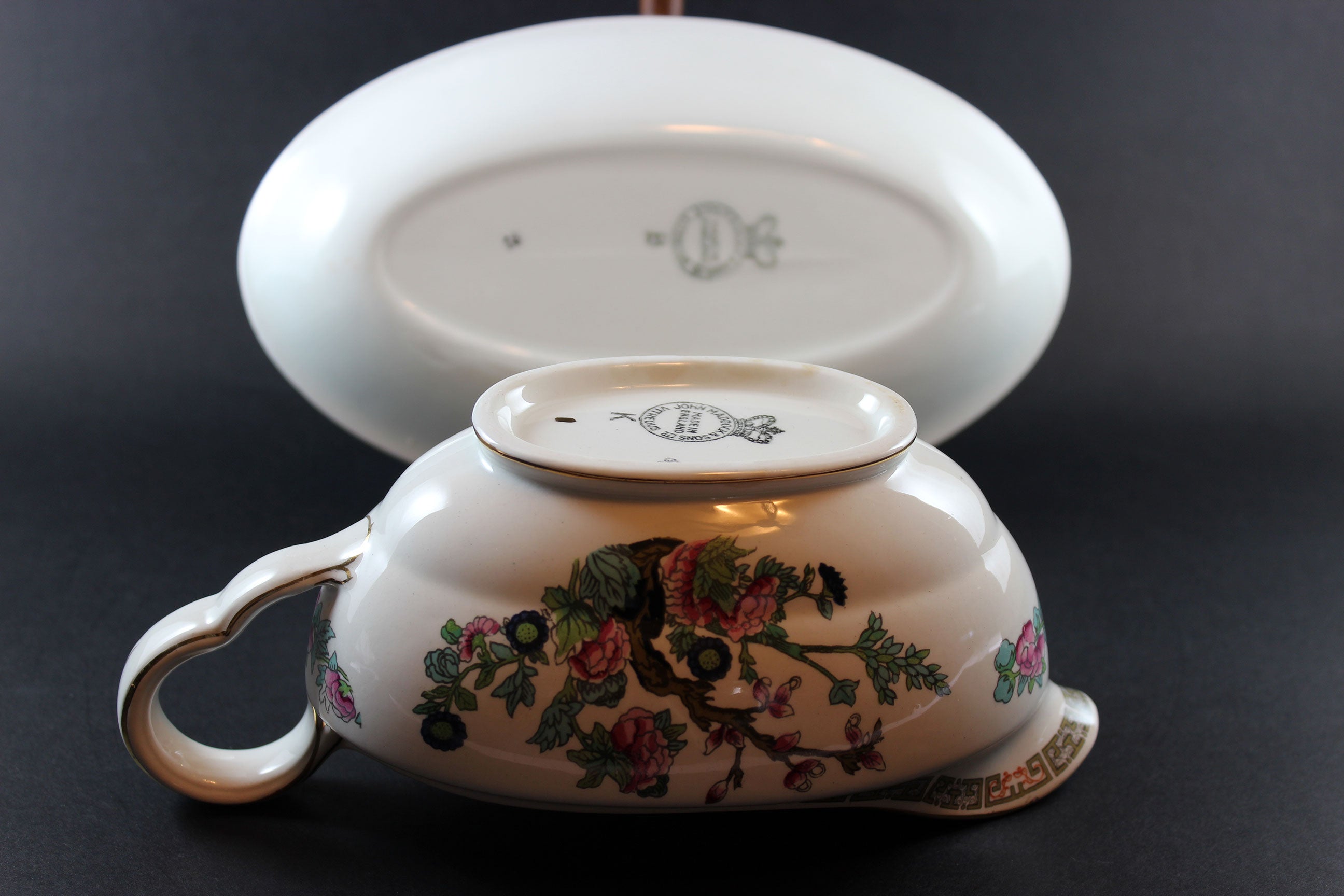Maddock, Indian Tree, Gravy Boat and Underplate