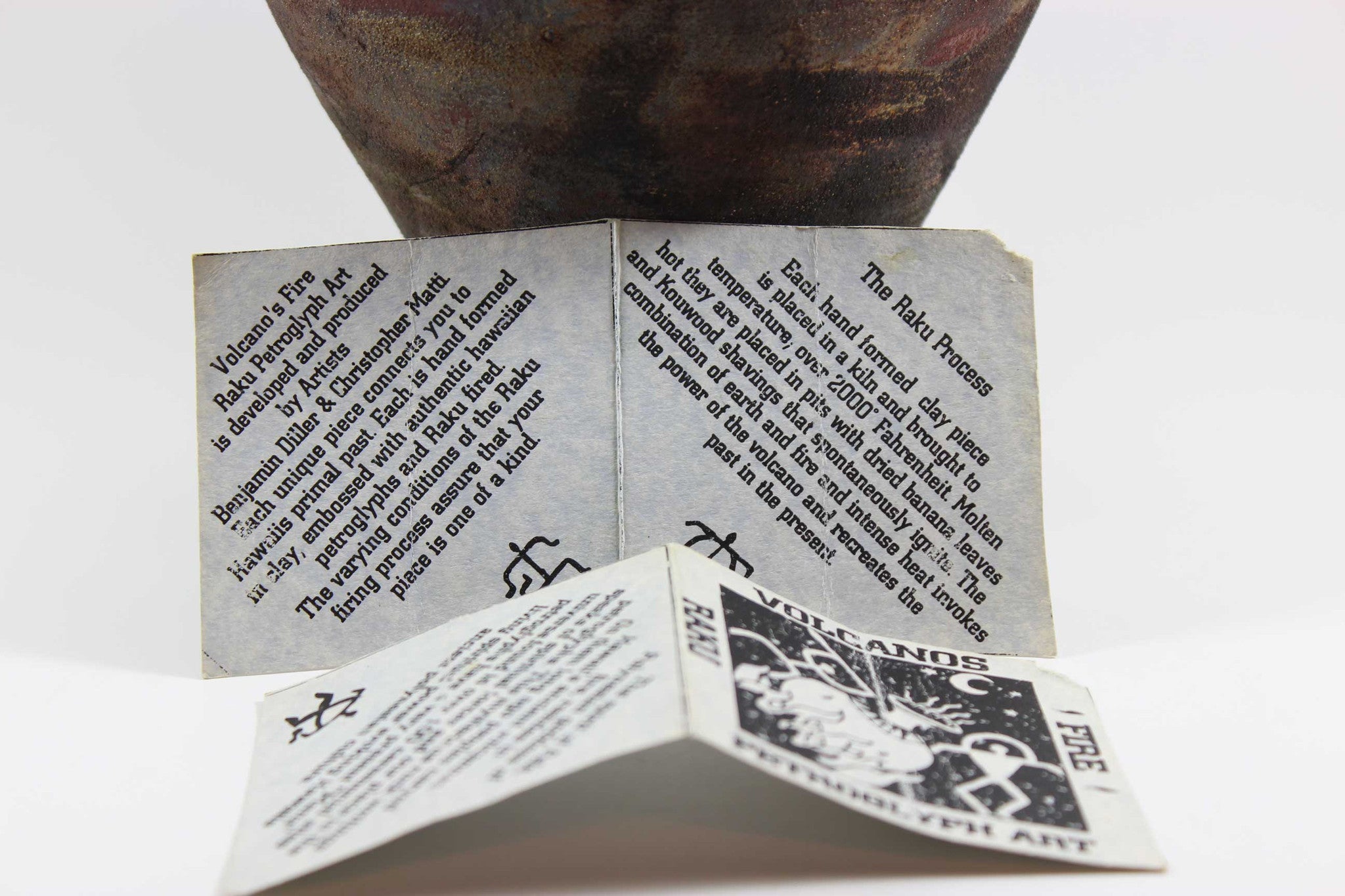 Christopher Matti Raku Petroglyph Art Vase
