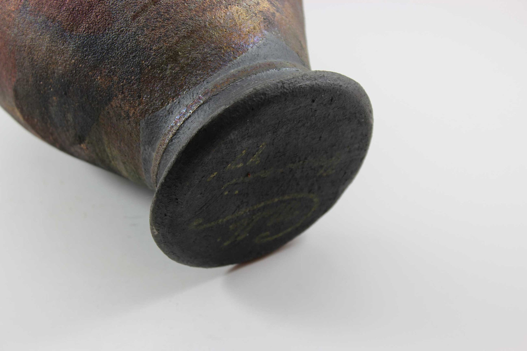 Christopher Matti Raku Petroglyph Art Vase