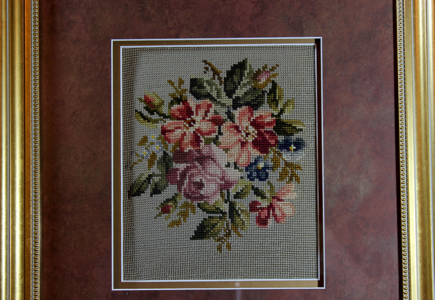Floral Framed Needlepoint