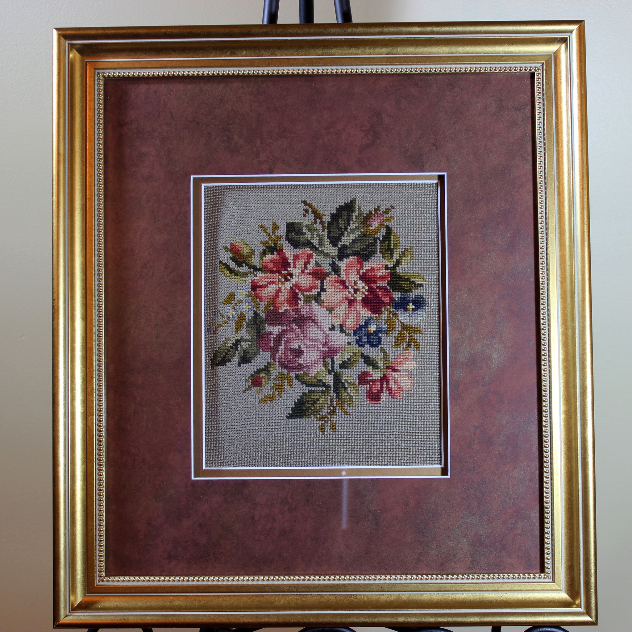 Floral Framed Needlepoint