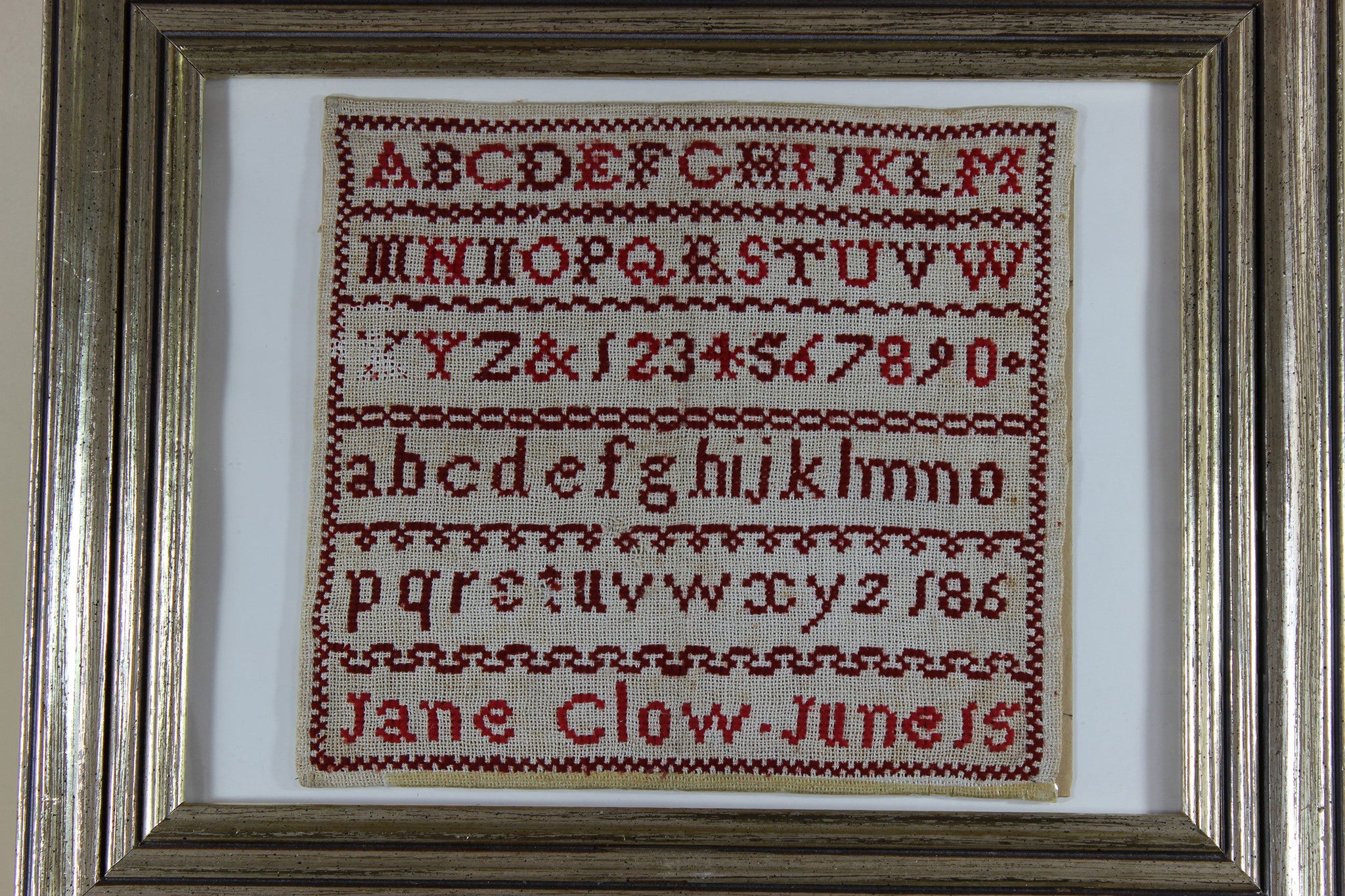 Needlepoint Sampler, Jane Clow