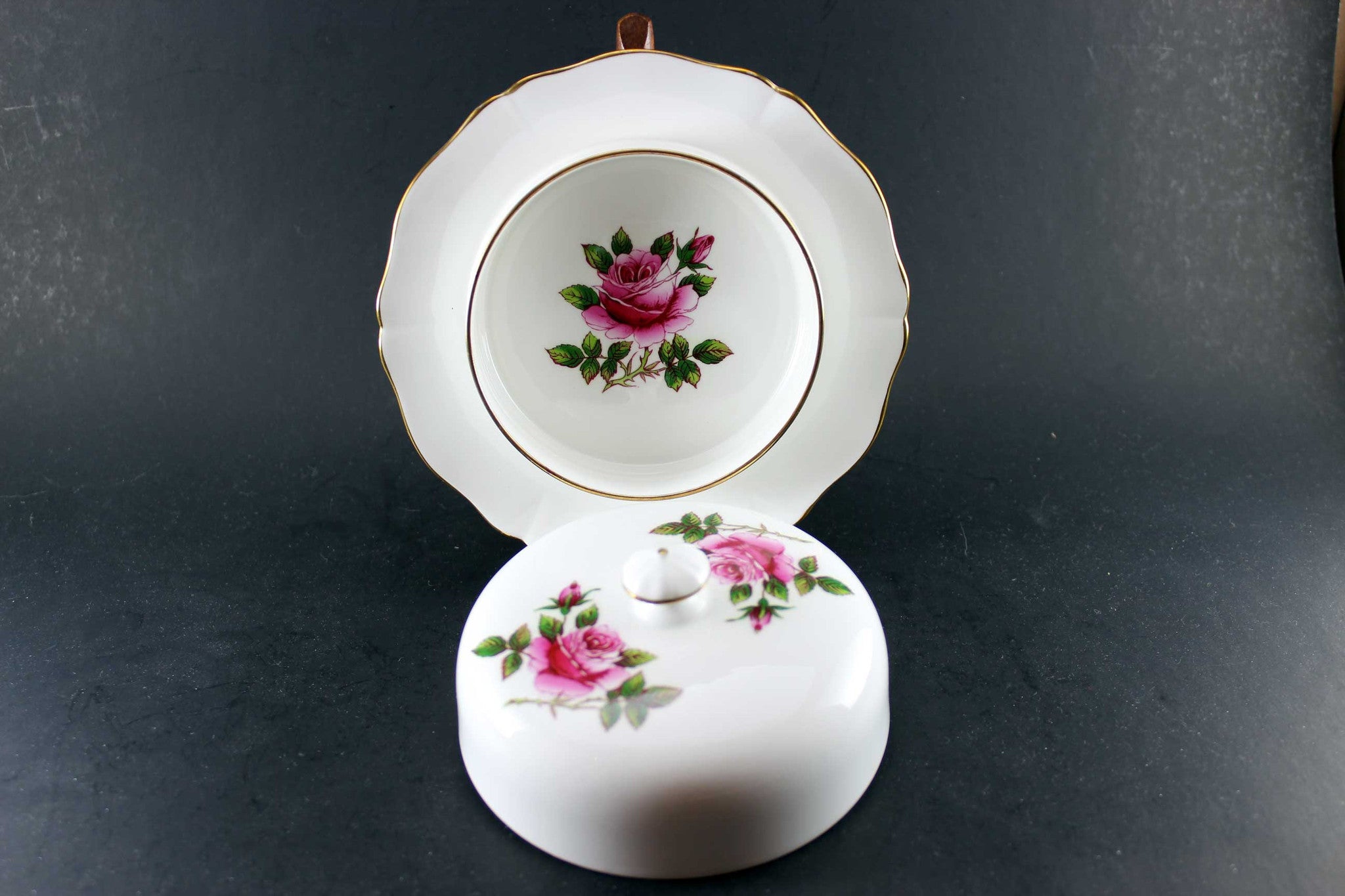 Northumbria Carleton Rose Covered Butter Dish