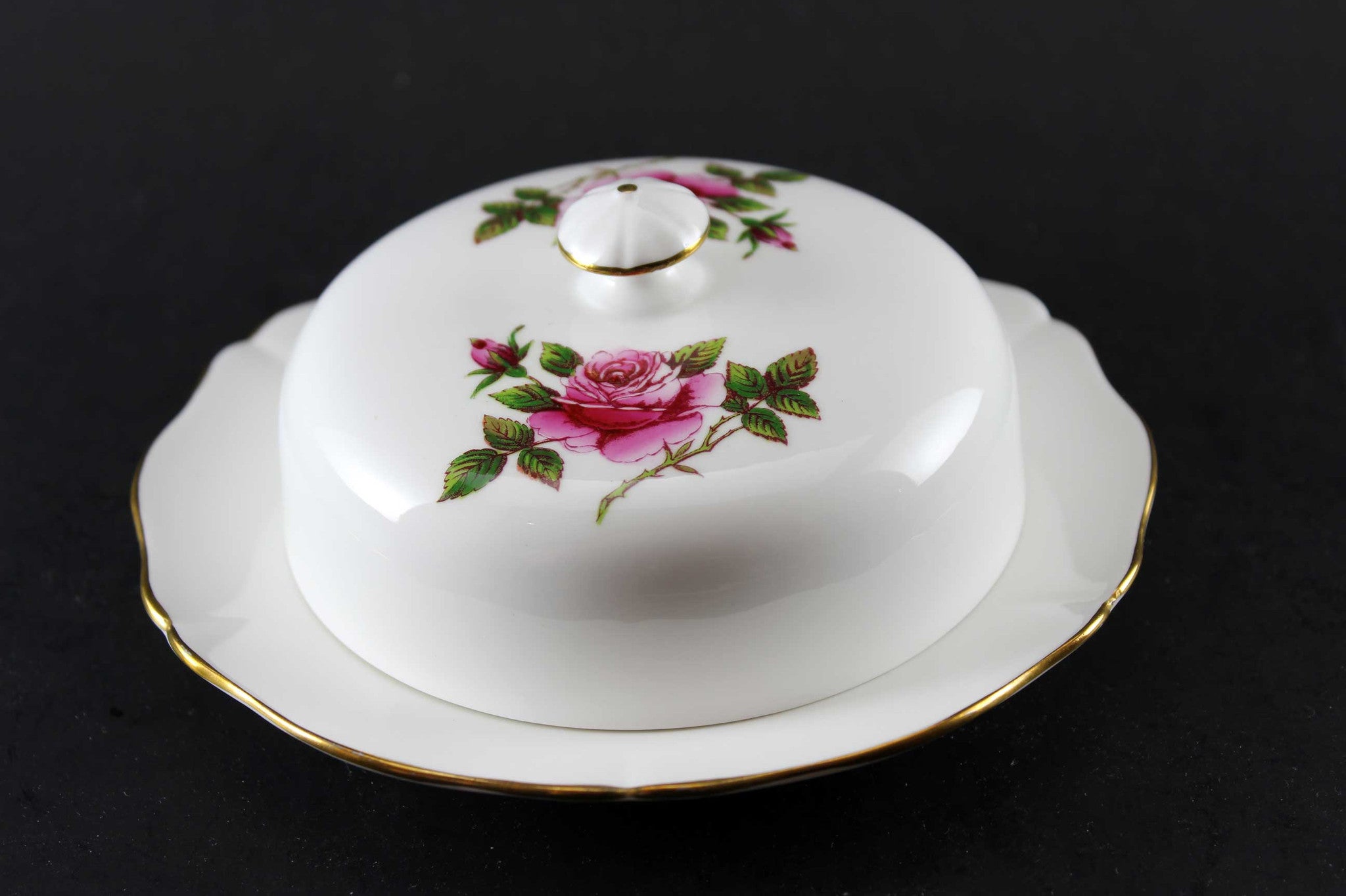 Northumbria Carleton Rose Covered Butter Dish
