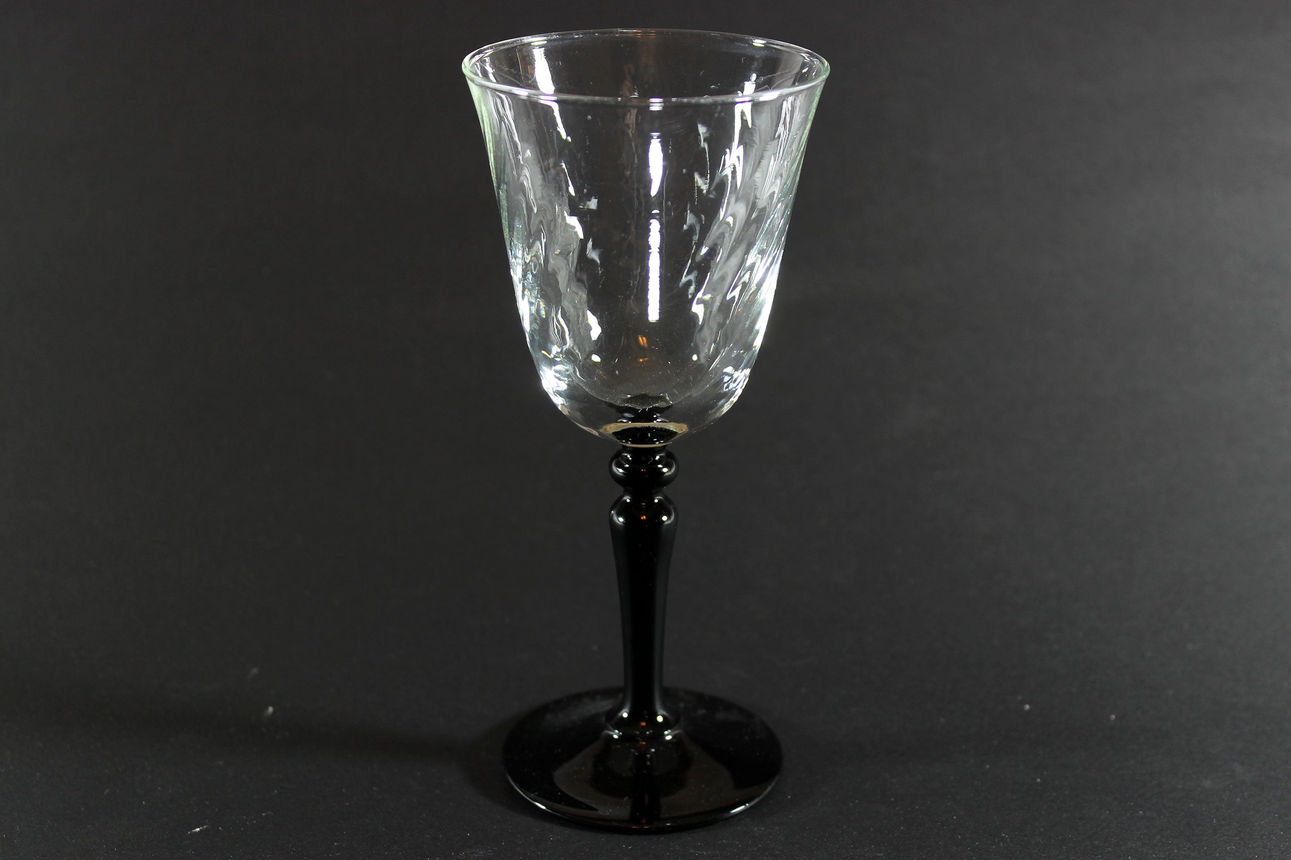 Onyx Black Stem Swirled Glass Stemware