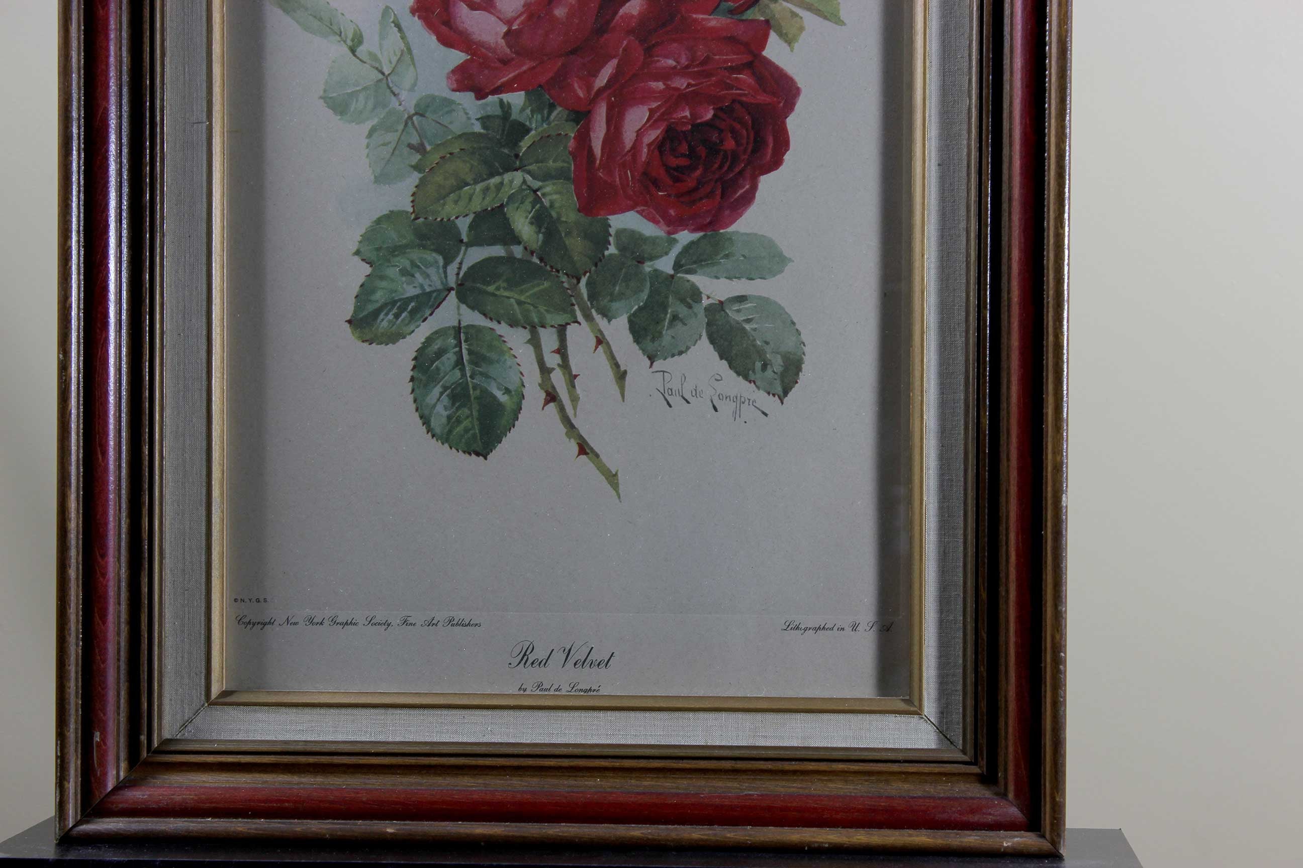 Paul de Longpre, Lithograph, Red Velvet