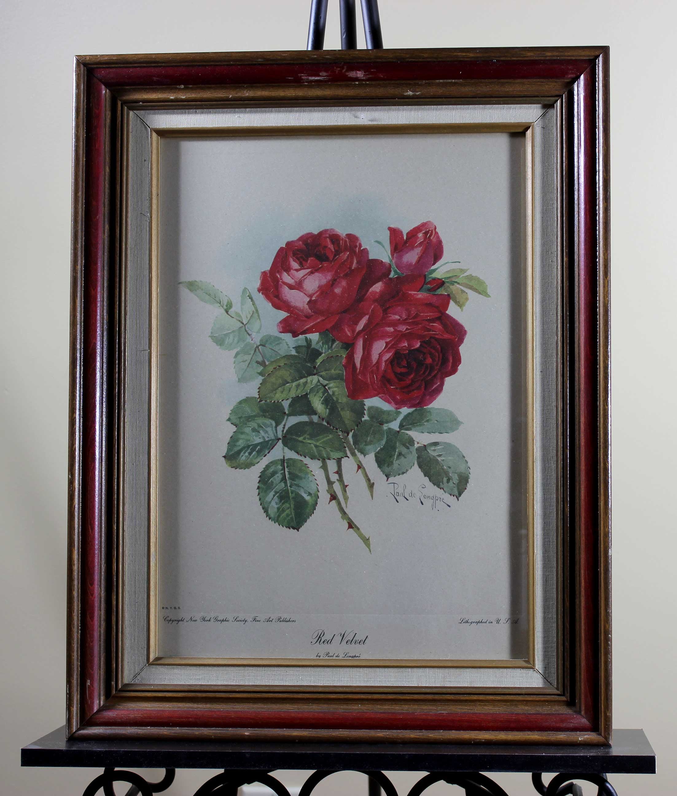 Paul de Longpre, Lithograph, Red Velvet