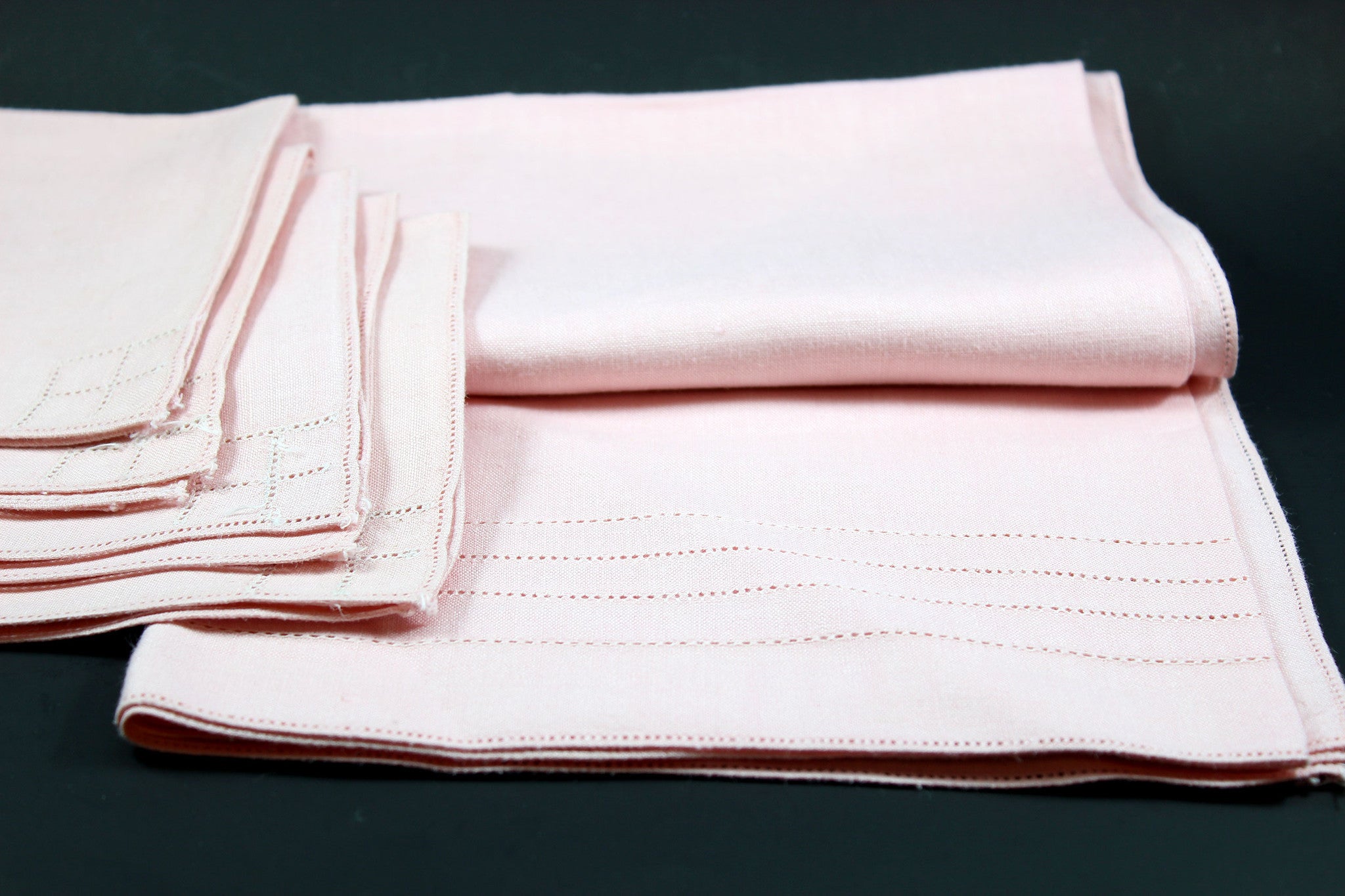 Irish Linen, Pink Bridge Set with Tea Towels