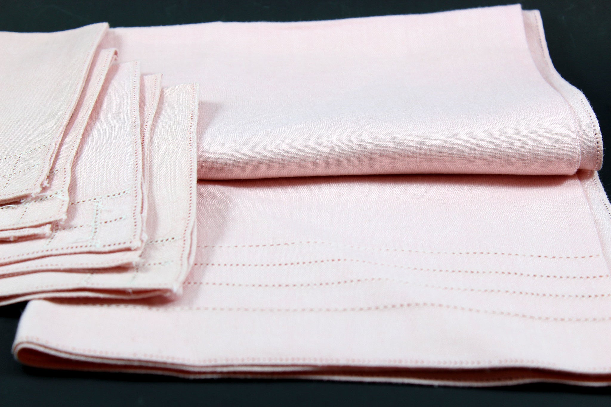 Irish Linen, Pink Bridge Set with Tea Towels